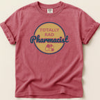 Red t-shirt with "TOTALLY RAD Pharmacist" in a circular graphic.