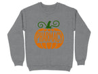 Gray sweatshirt with a pumpkin graphic and the word "PHARMACY"