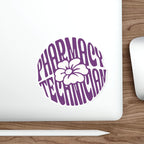 Purple sticker with "Pharmacy Technician" text and a flower.