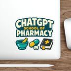 ChatGPT School of Pharmacy logo with mortar, pestle, and book.