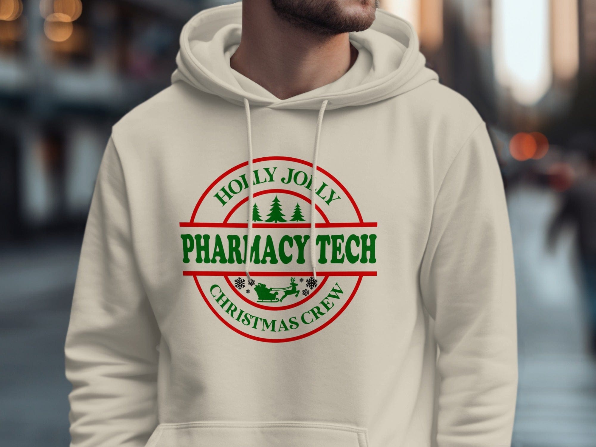 Holly Jolly Pharmacy Tech Christmas Crew Hoodie