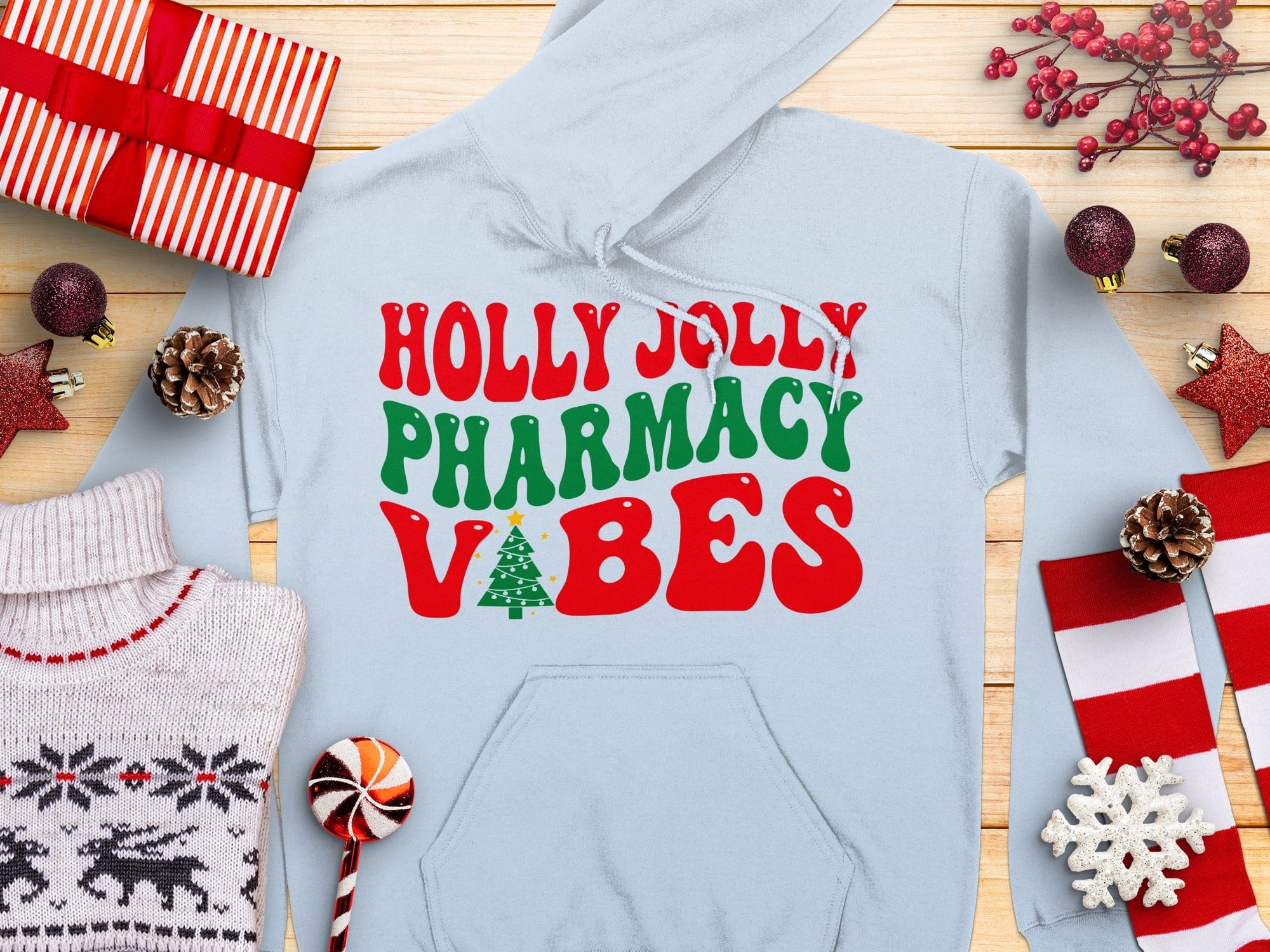 Holly Jolly Pharmacy Vibes Festive Hoodie product