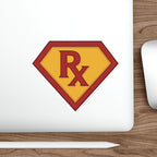Red Rx symbol inside a yellow shield with a red outline.