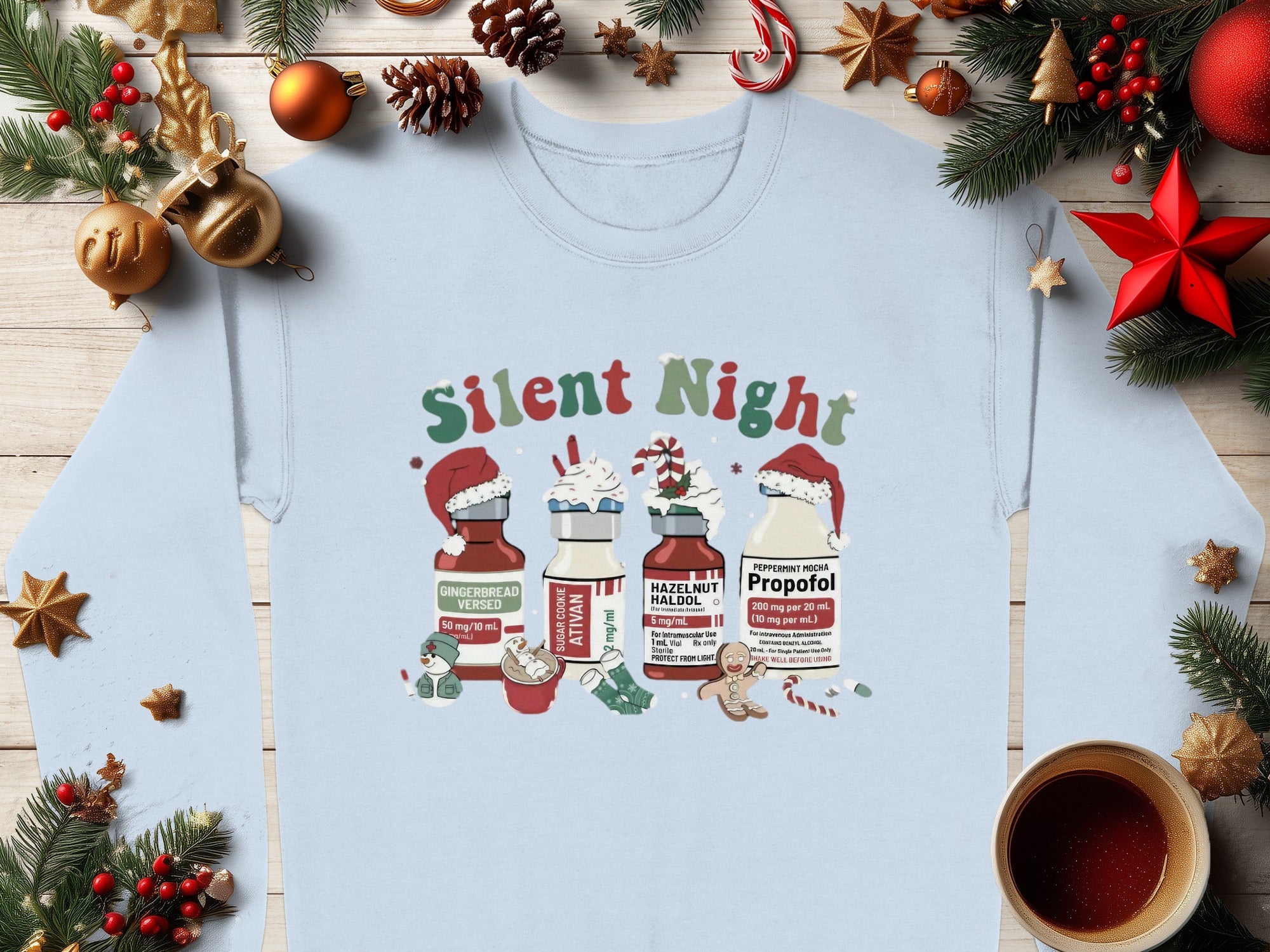 Silent Night Festive Holiday Phlebotomist Shirt