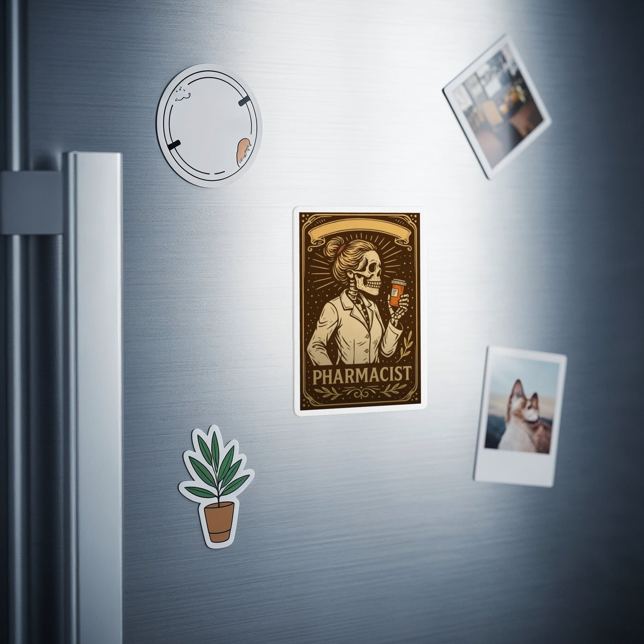 Vintage Pharmacist Skeleton Art Fridge Magnet product