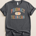 Dark t-shirt with "PHARMACY TECHNICIAN" and "CPHT" in colorful text.