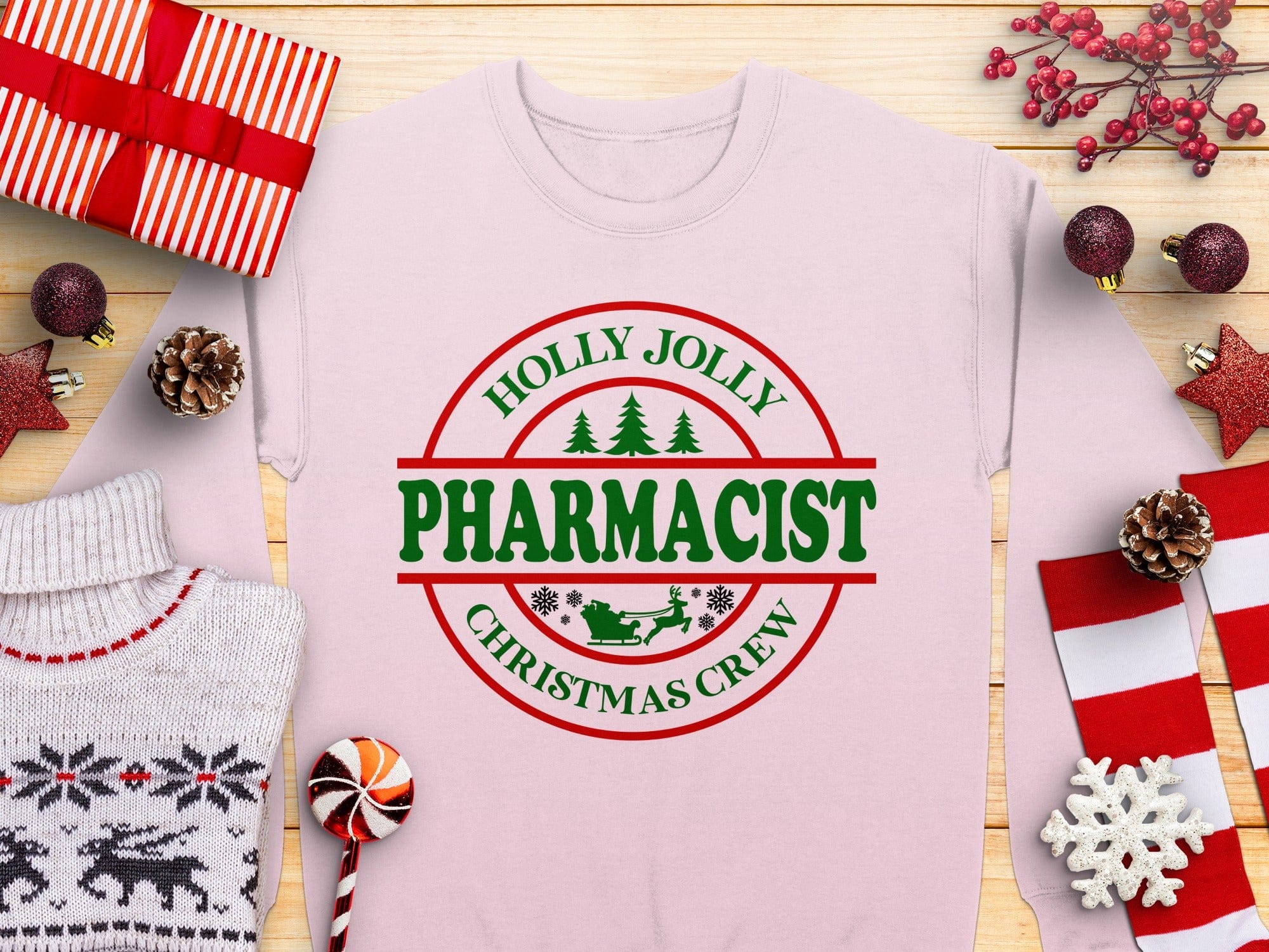 Holly Jolly Pharmacist Christmas Crew Sweatshirt