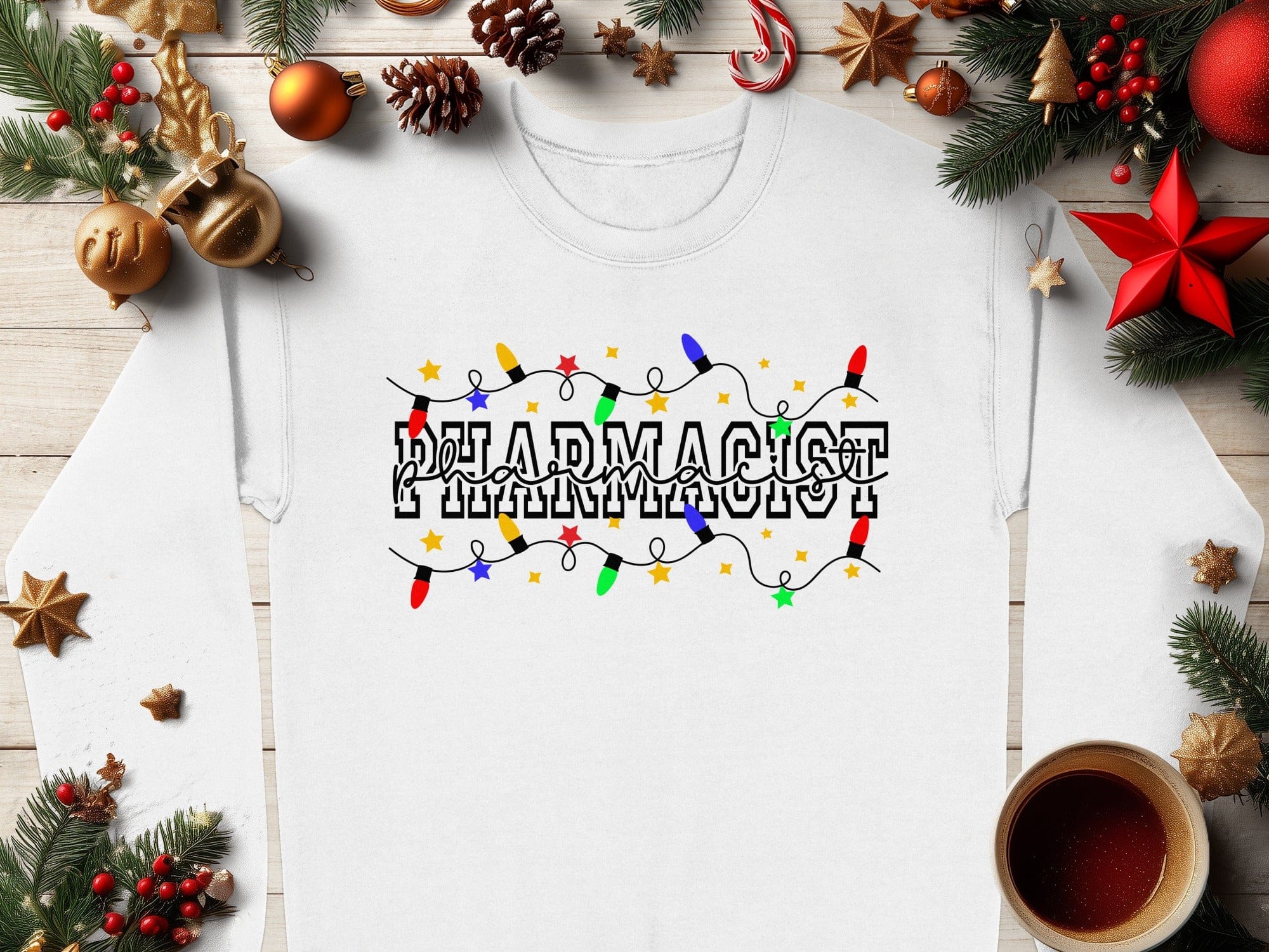 Festive Pharmacist Christmas Print Long Sleeve Shirt