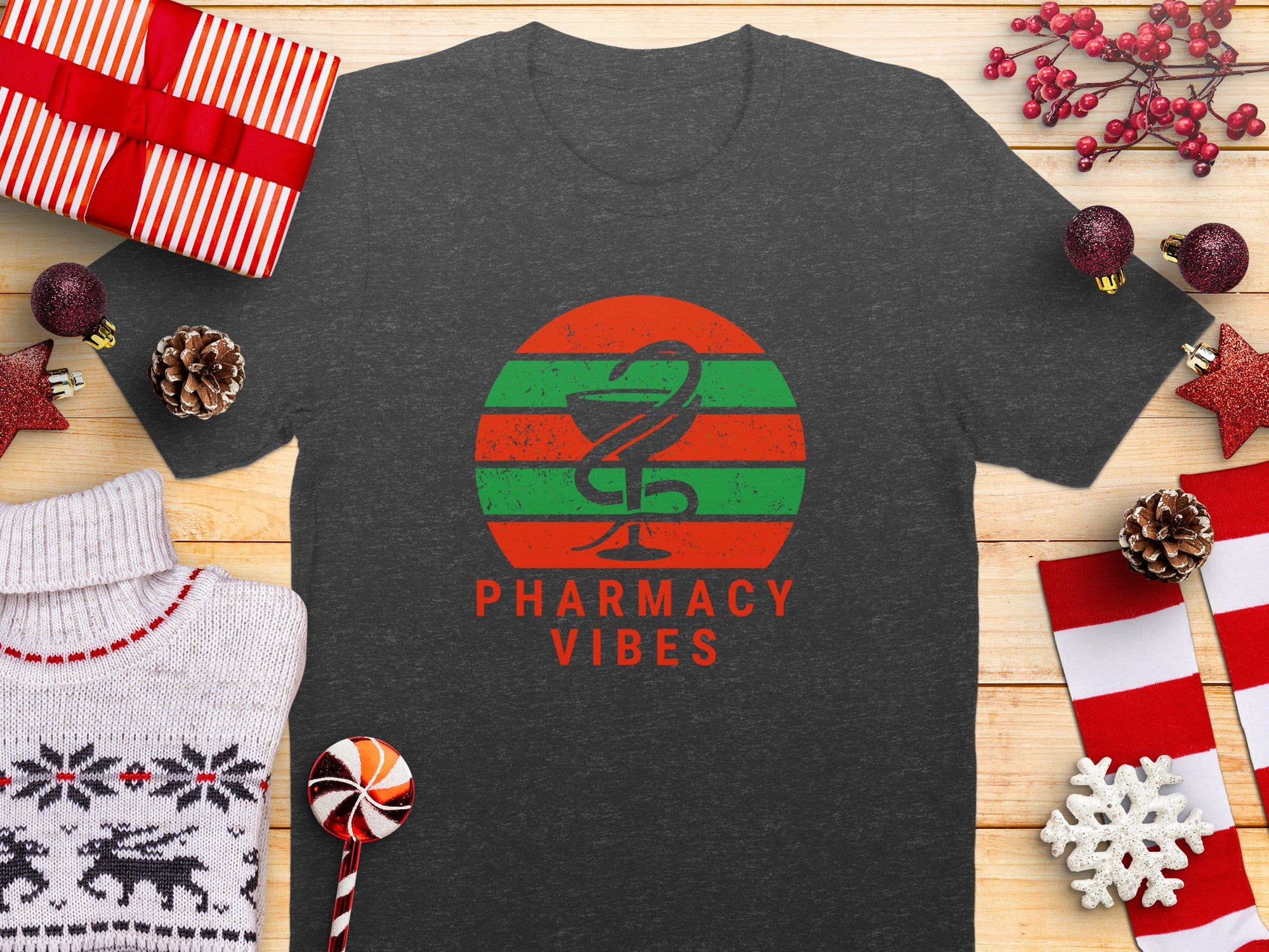 Pharmacy Vibes Holiday Themed Graphic T-Shirt product type
