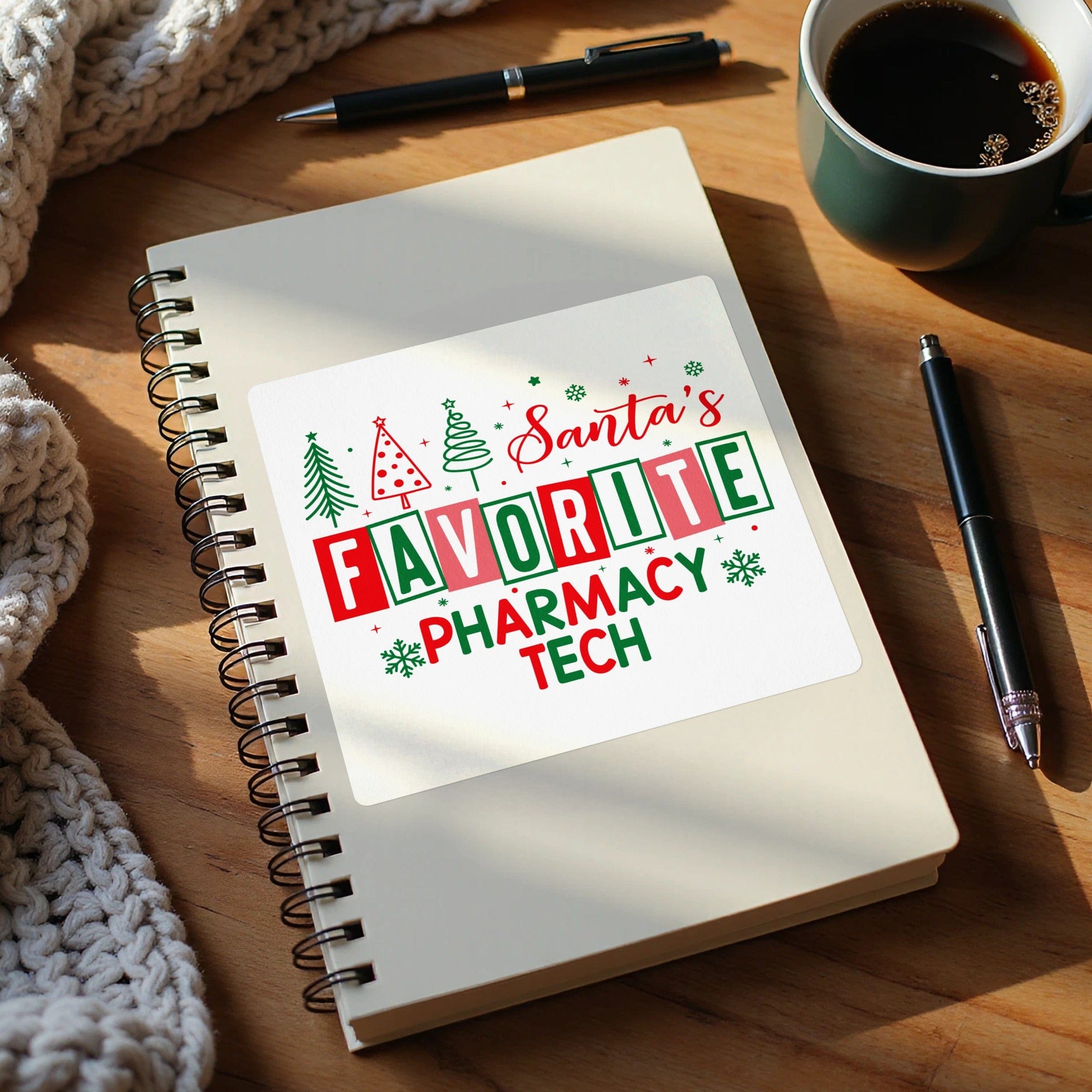 Santa's Favorite Pharmacy Tech Festive Holiday Sticker