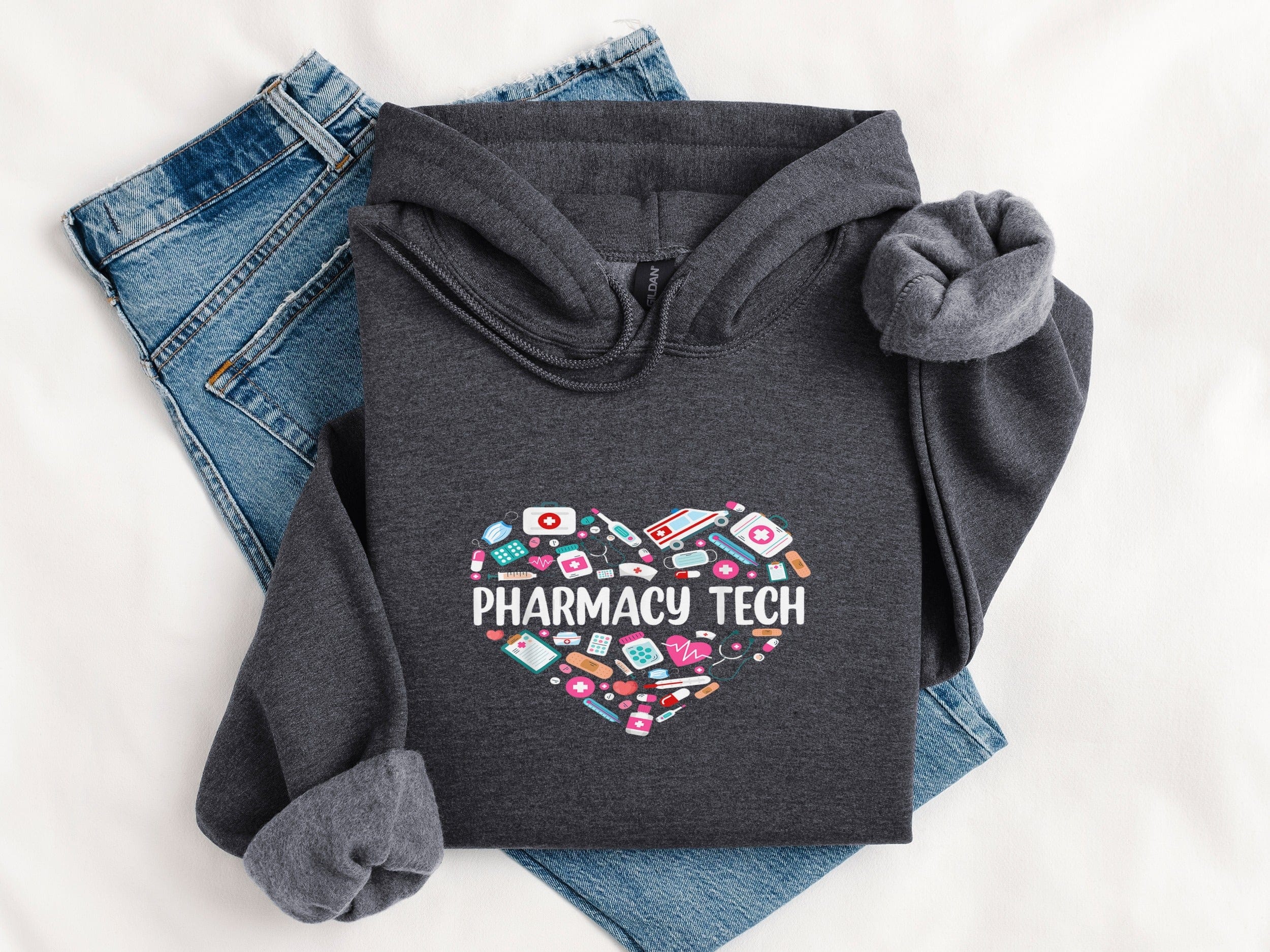 Pharmacy Tech Heart Design Hoodie Product