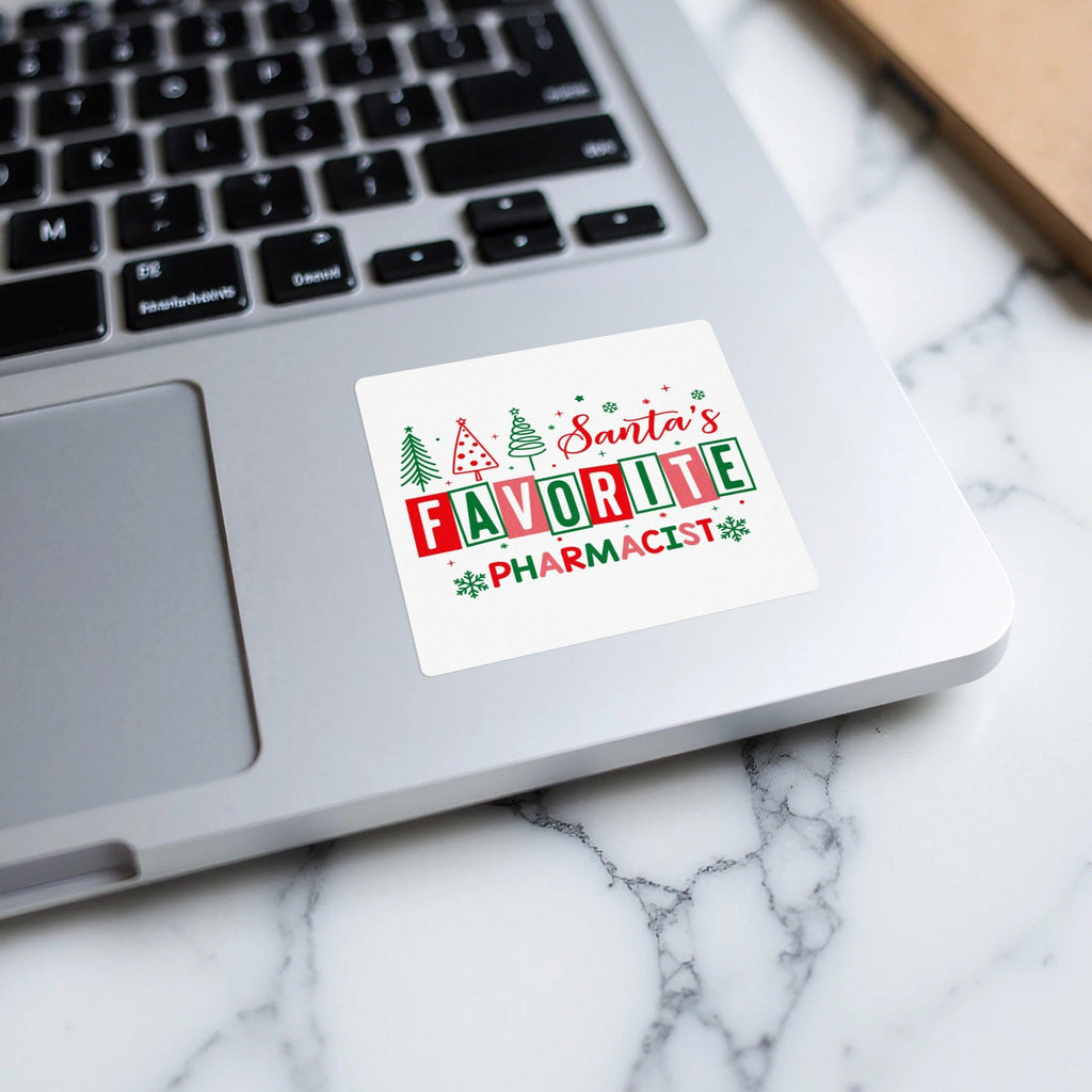 Santa's Favorite Pharmacist Colorful Laptop Sticker