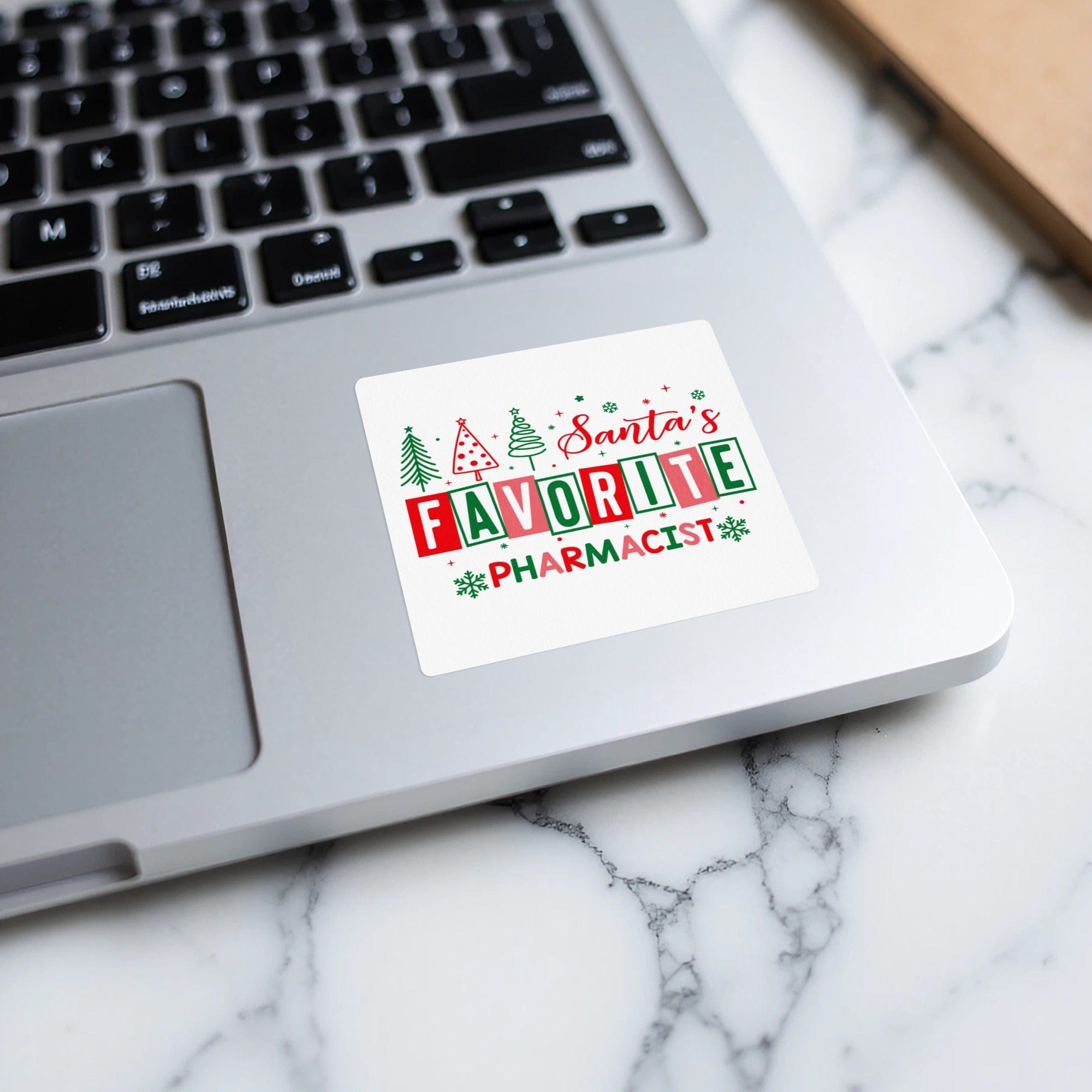 Santa's Favorite Pharmacist Colorful Laptop Sticker