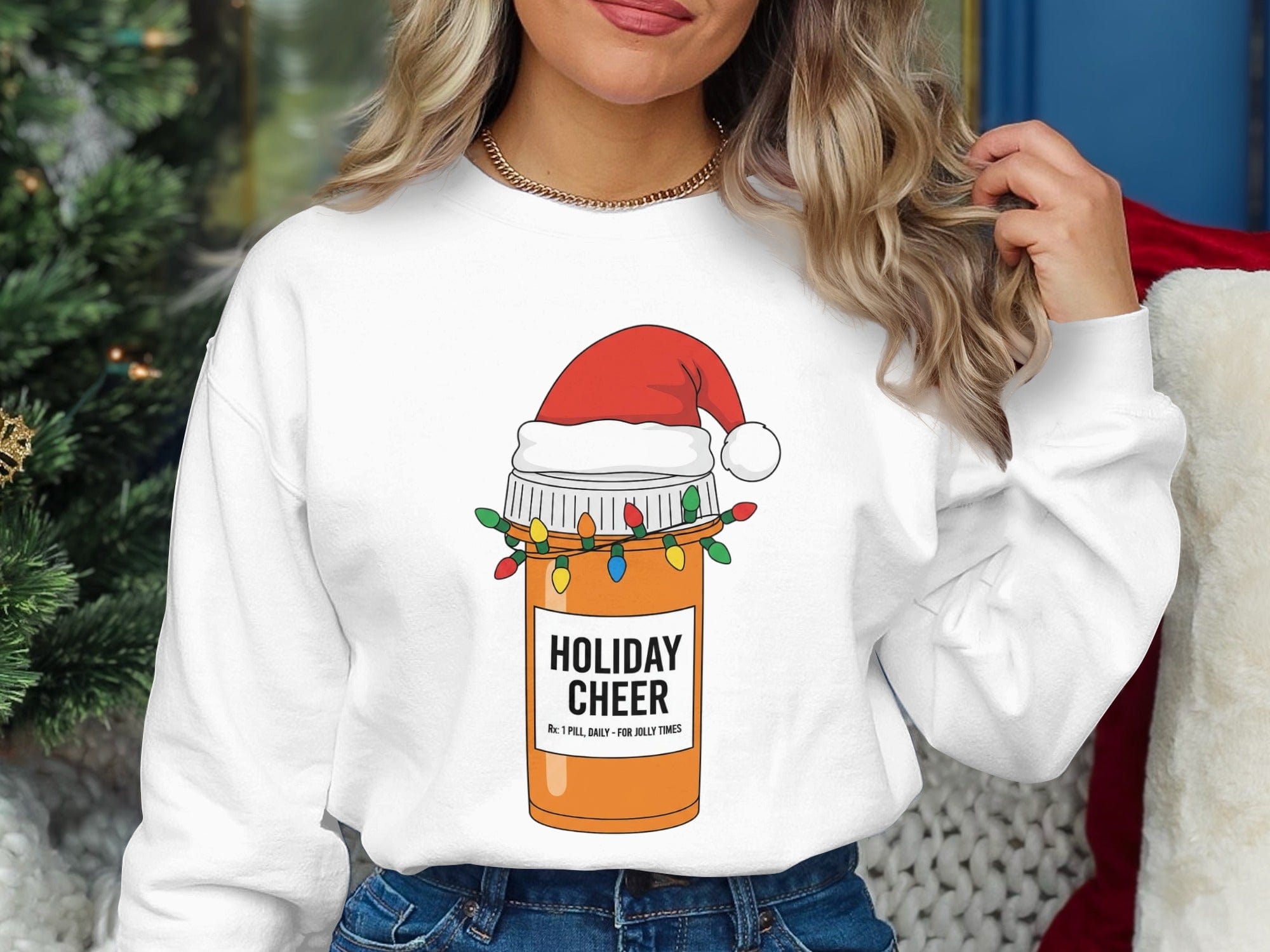 Holiday Cheer Santa Hat Christmas Sweatshirt