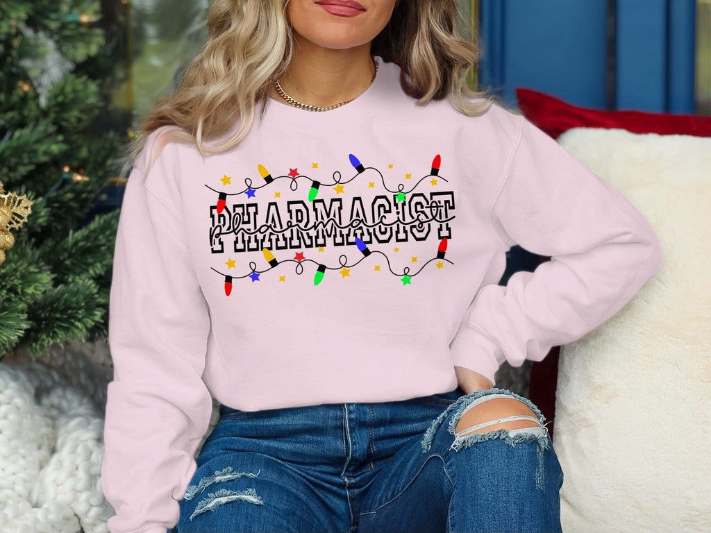 Festive Holiday Pharmacist Lighted Graphic Sweatshirt