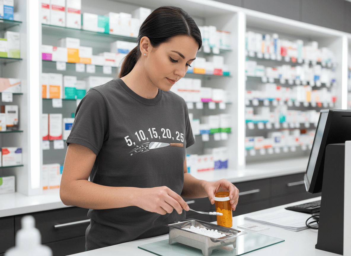 5, 10, 15, 20, 25 Pharmacy Counting Tee - Pharmacy Apparel for Pharmacists, Techs & Students
