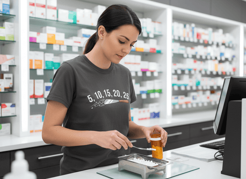 5, 10, 15, 20, 25 Pharmacy Counting Tee - Pharmacy Apparel for Pharmacists, Techs & Students
