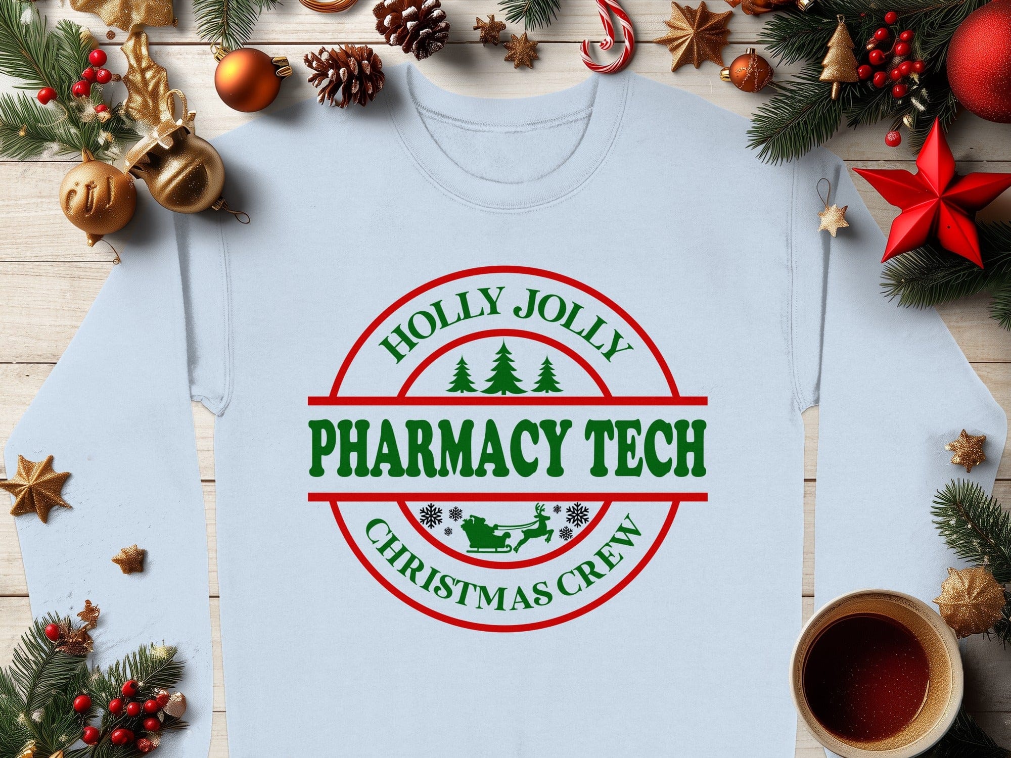 Holly Jolly Pharmacy Tech Christmas Crew shirt