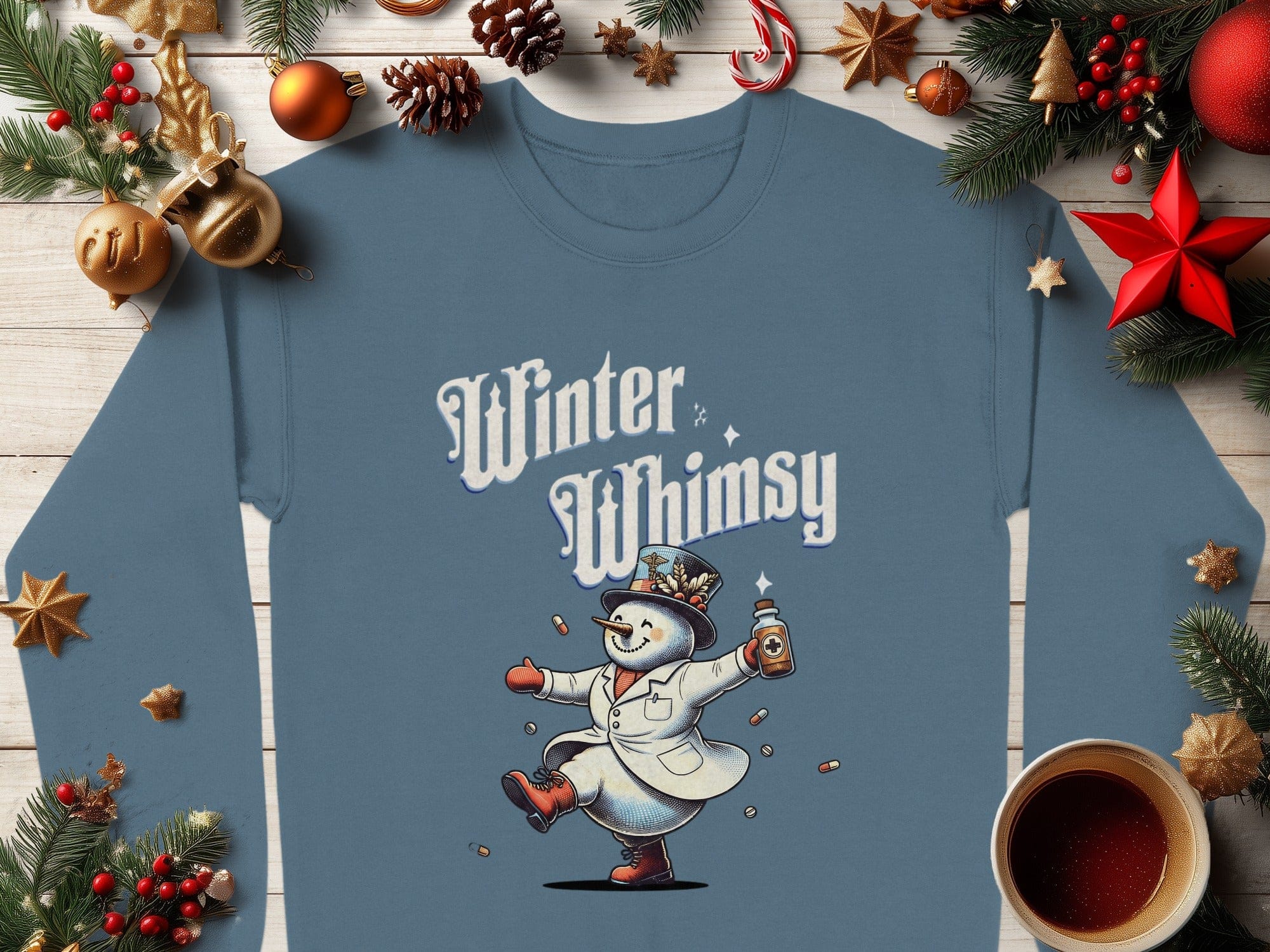 Festive Winter Whimsy Snowman Long Sleeve Shirt