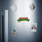 Doctor of Pharmacy sticker with green lettering on a refrigerator.