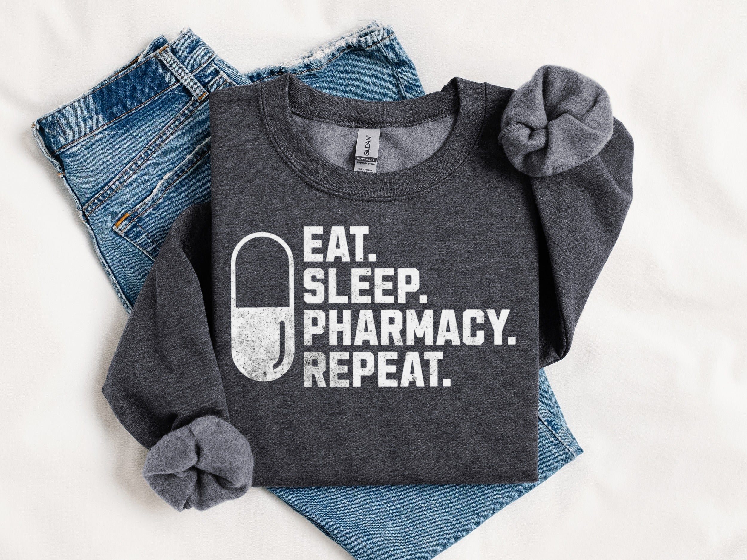 Eat Sleep Pharmacy Repeat Graphic T-Shirt