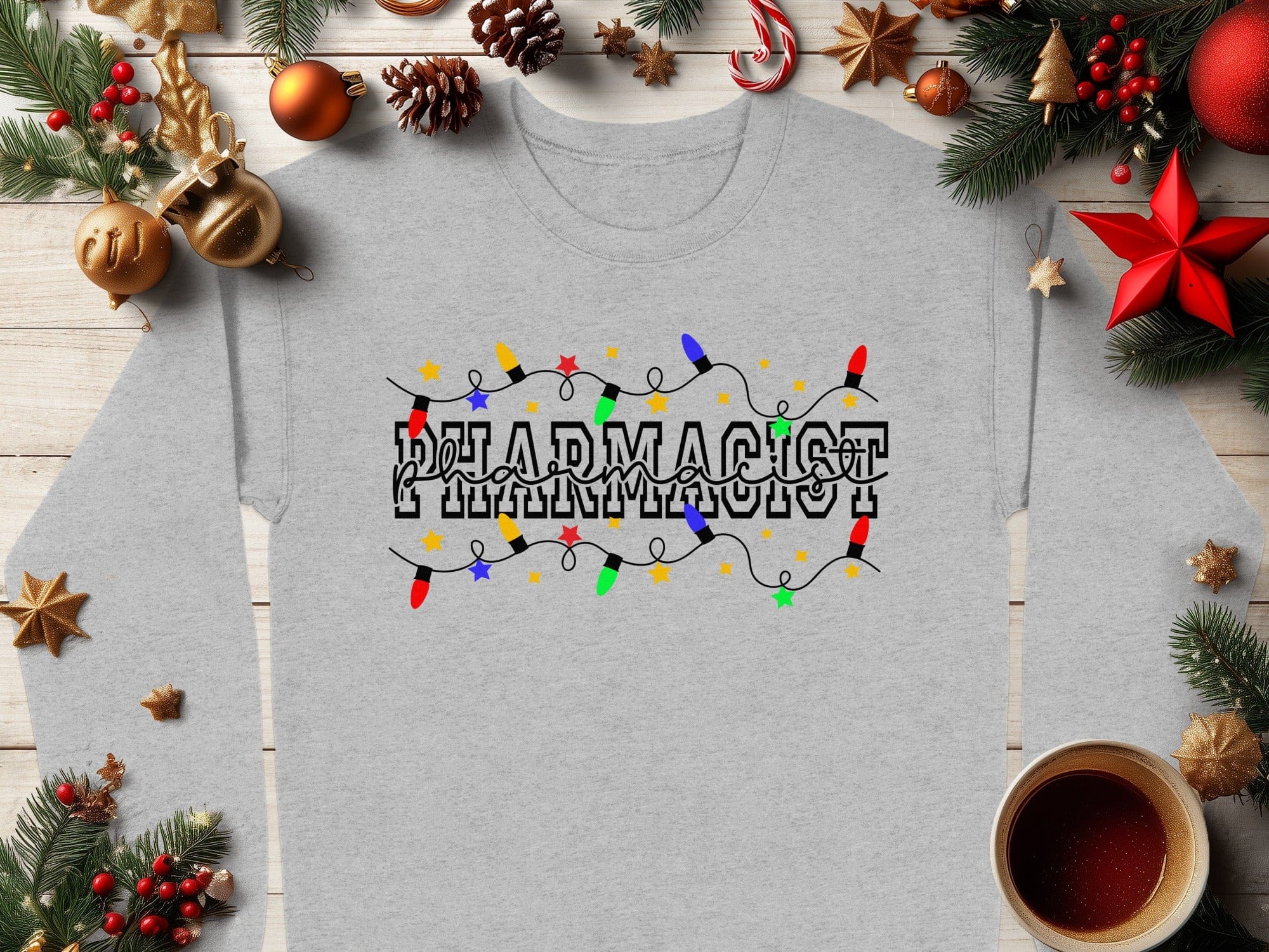 Festive Pharmacist Lights Holiday Sweatshirt