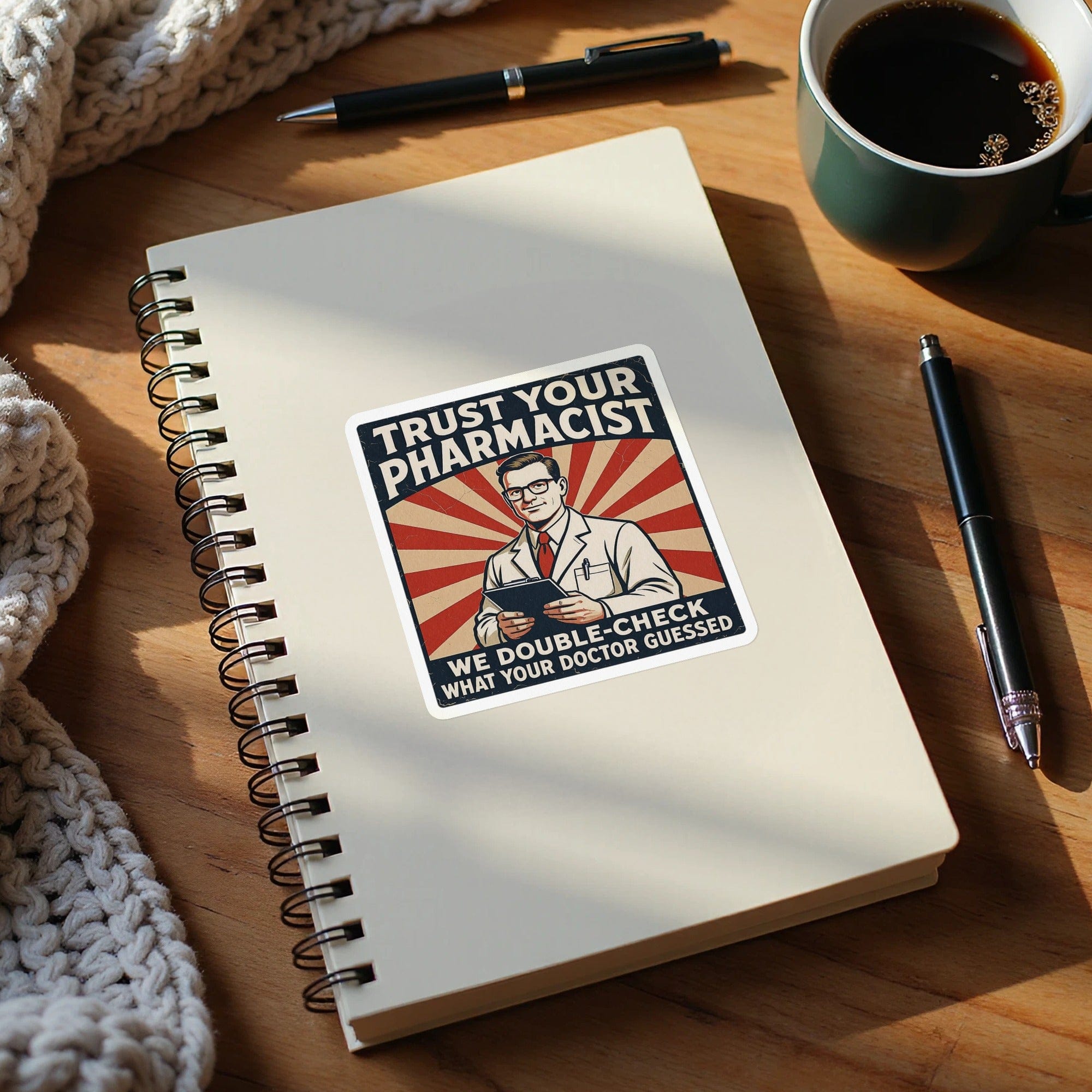 Trust Your Pharmacist Double-Check Retro Style Notebook