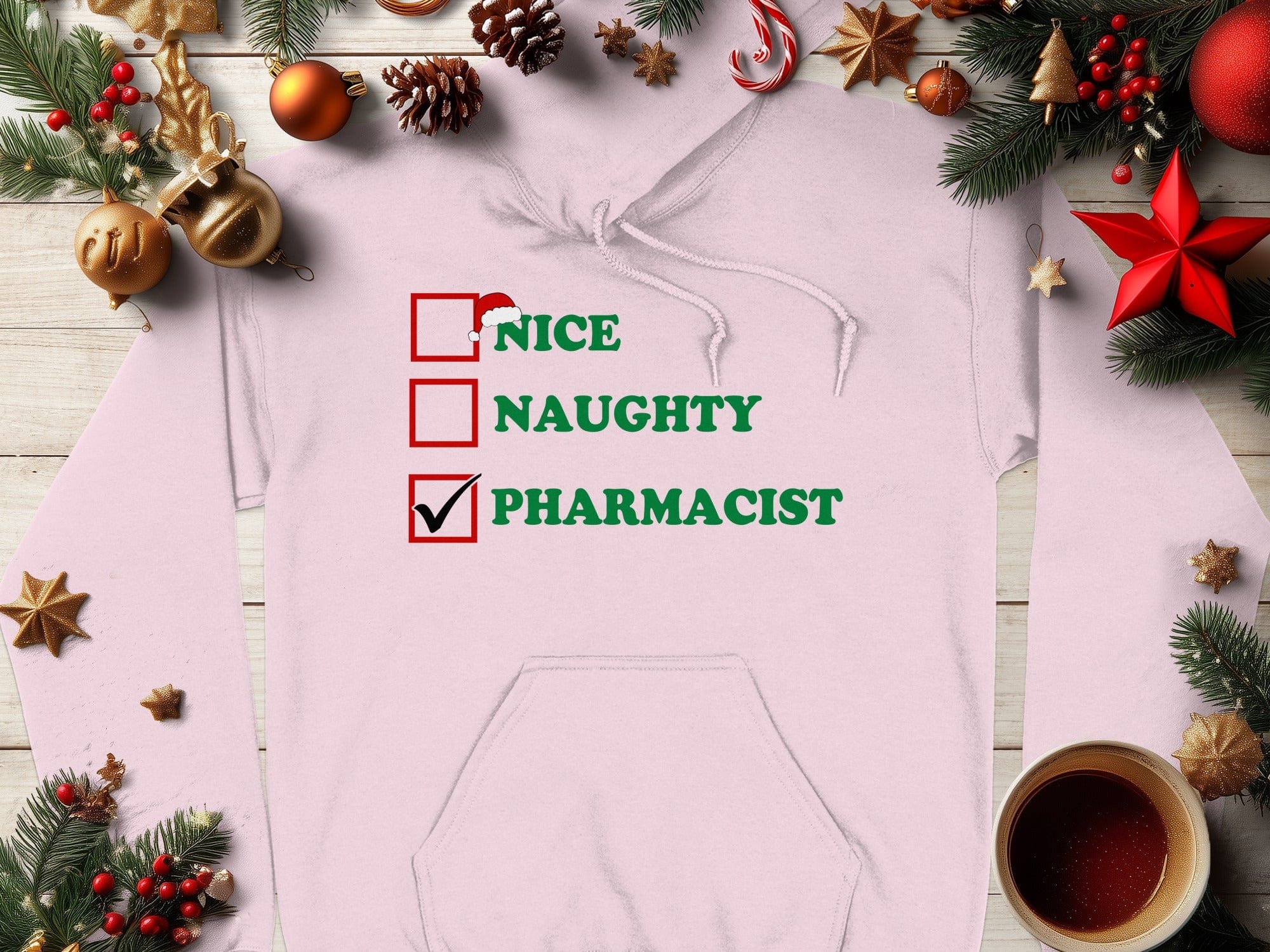 Nice Naughty Pharmacist Christmas Hoodie product