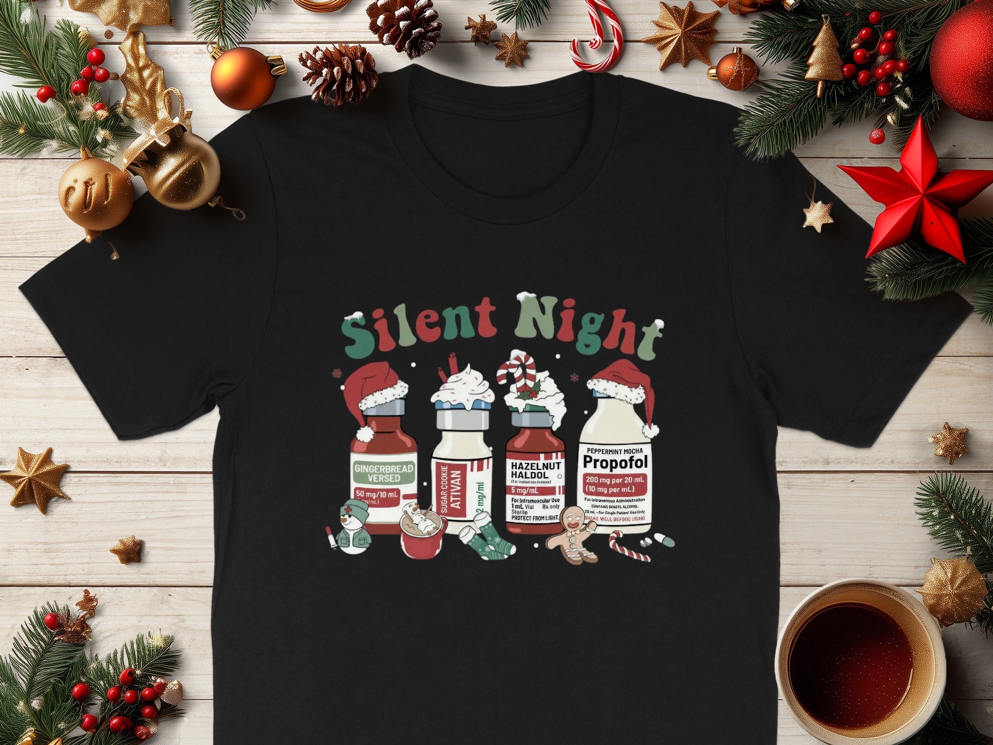 Silent Night Holiday Themed T-Shirt Gift