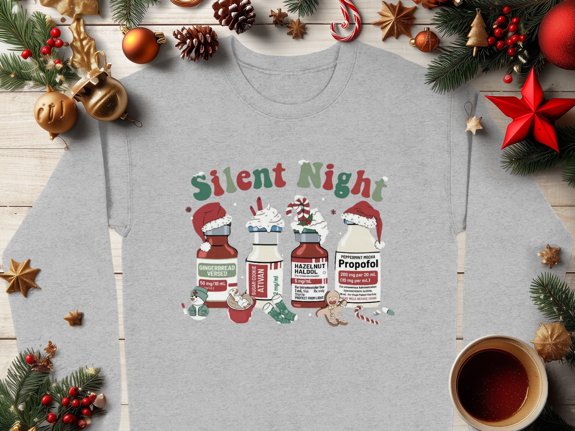 Silent Night Funny Holiday Medical Themed Sweatshirt
