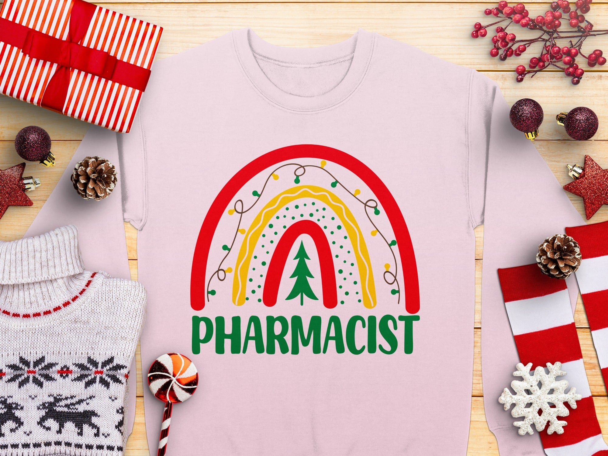 Festive Rainbow Pharmacist Holiday Sweatshirt product