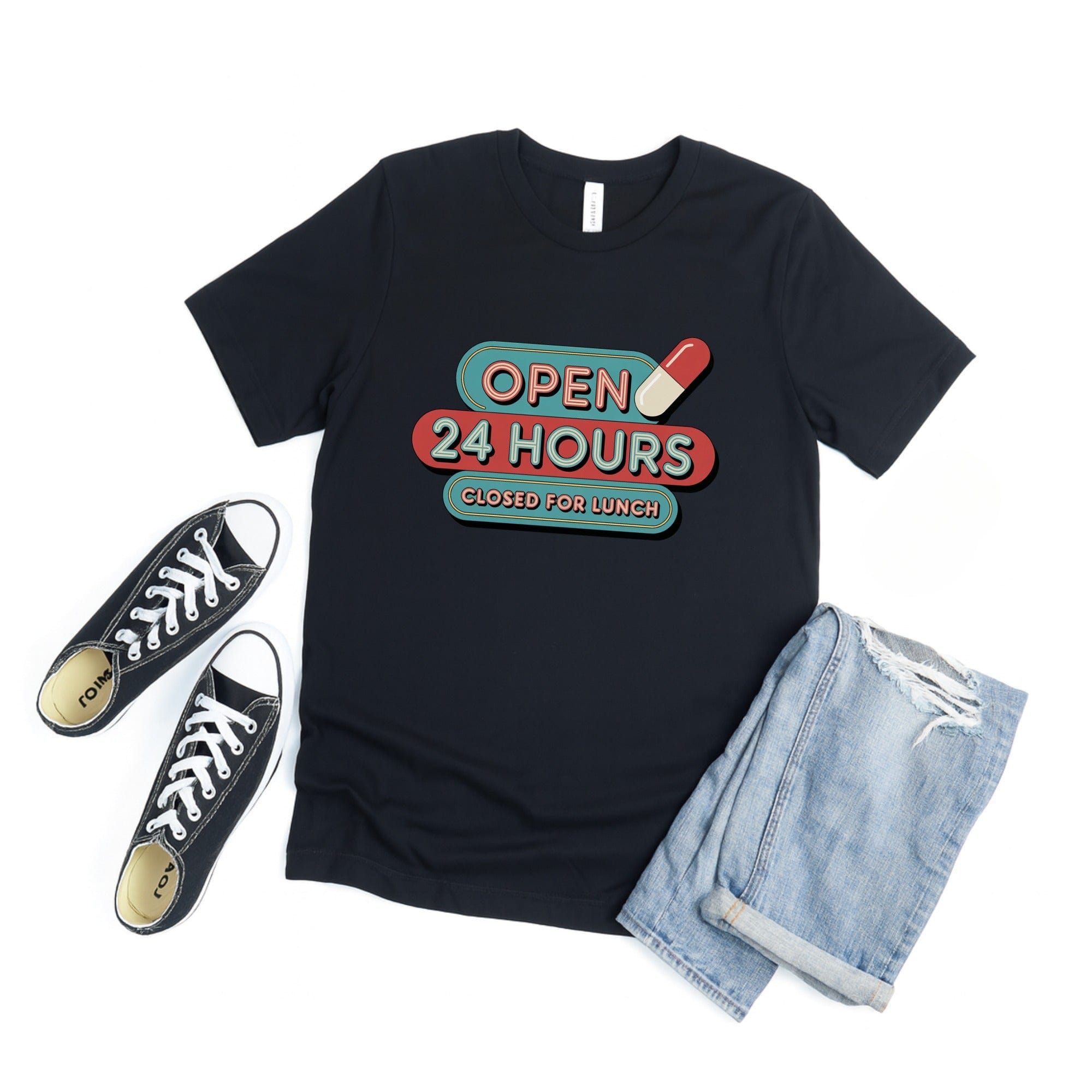 Open 24 Hours Closed For Lunch T-shirt product type