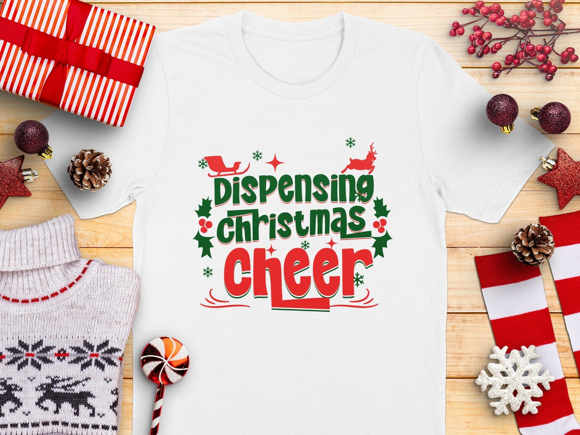 Dispensing Christmas Cheer Festive T-shirt