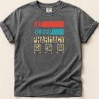T-shirt with "Eat Sleep Pharmacy Repeat" and pharmacy icons.
