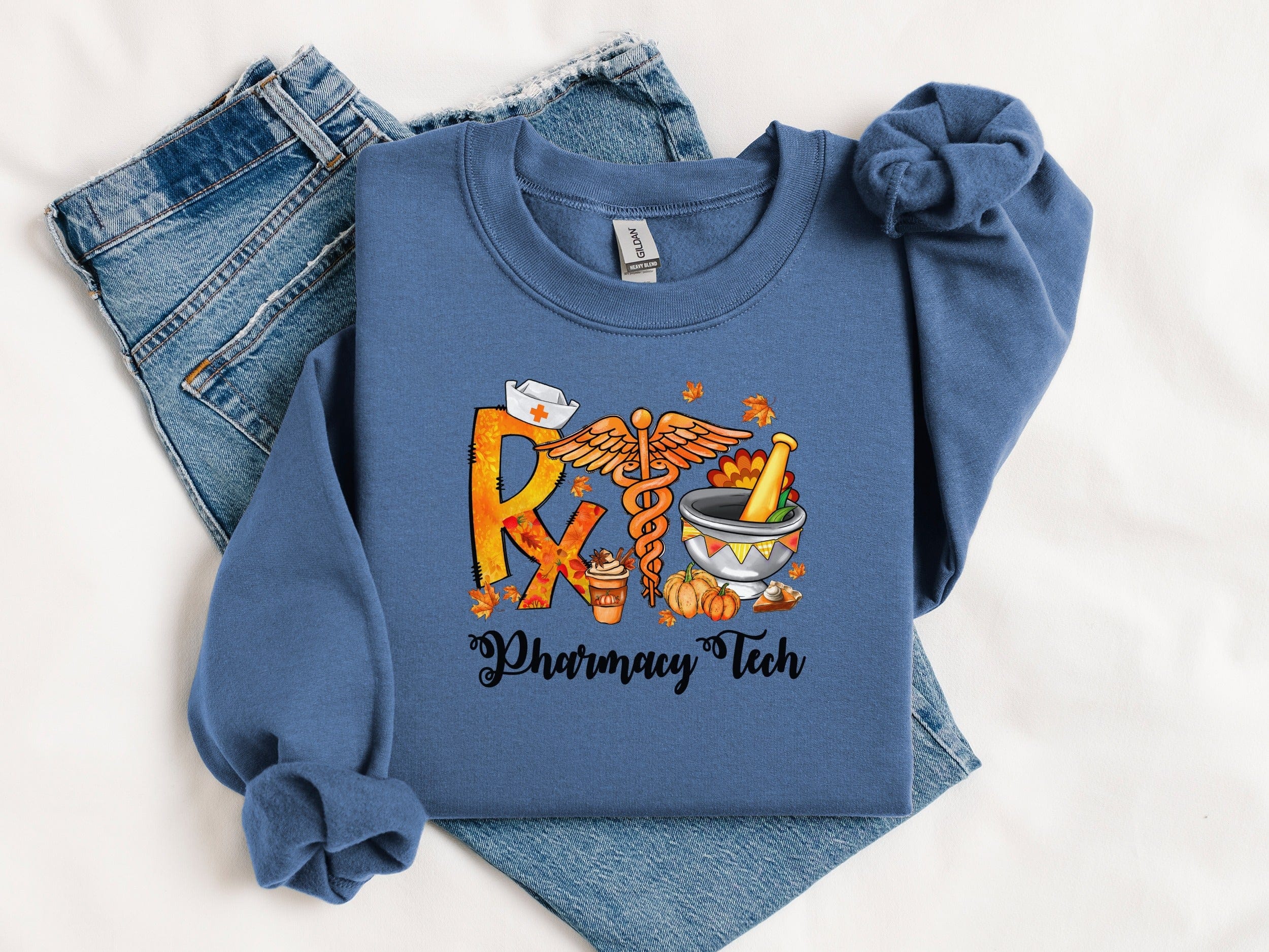 Pharmacy Tech Cute Fall Themed Pullover Sweatshirt product