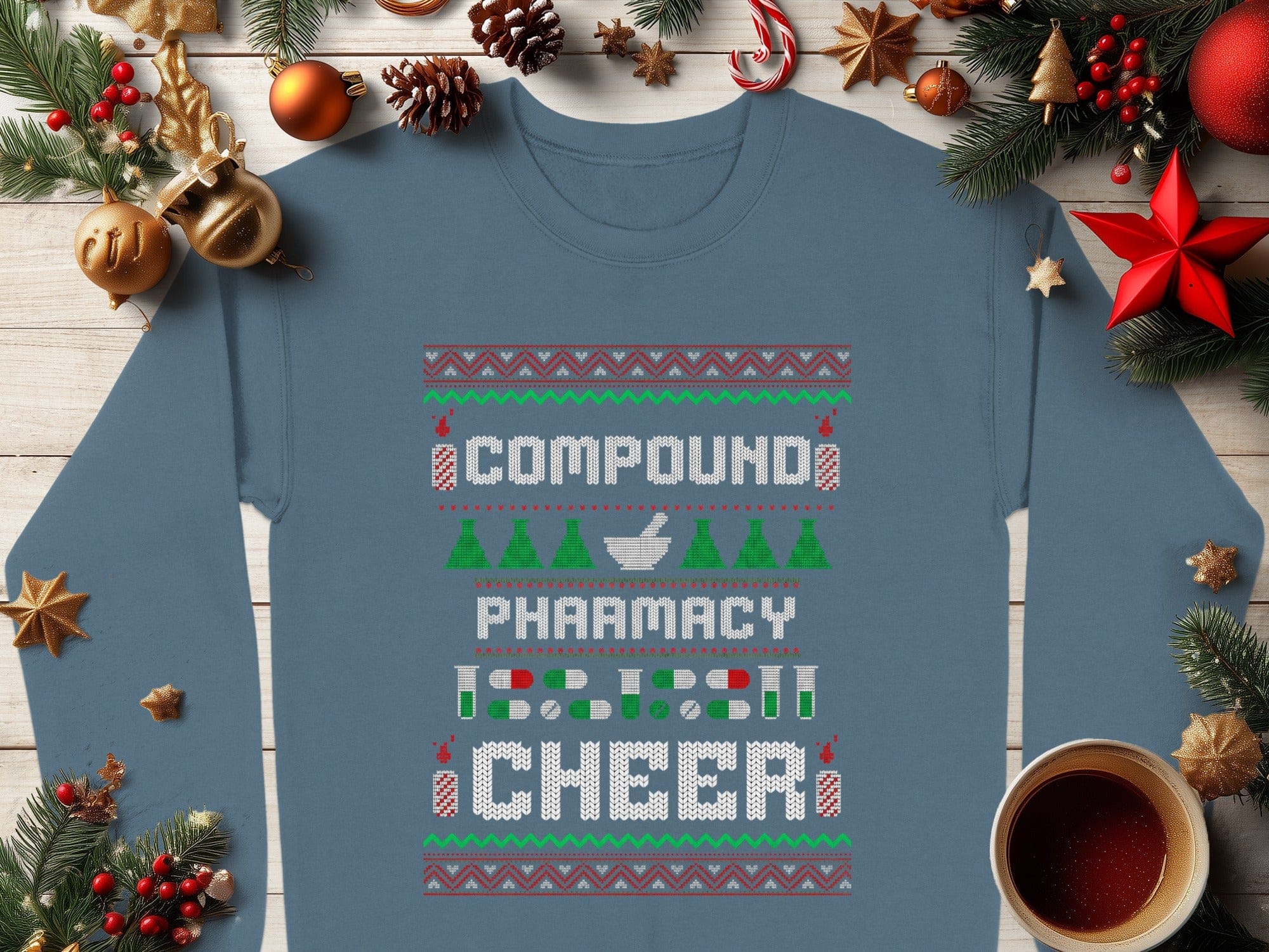 Compound Pharmacy Cheer Festive Long Sleeve Shirt