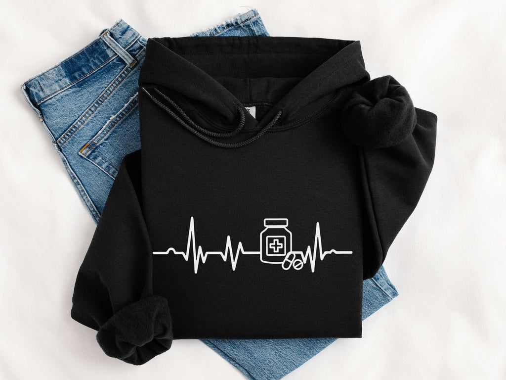 Heartbeat Medicine Bottle Design Hoodie Product