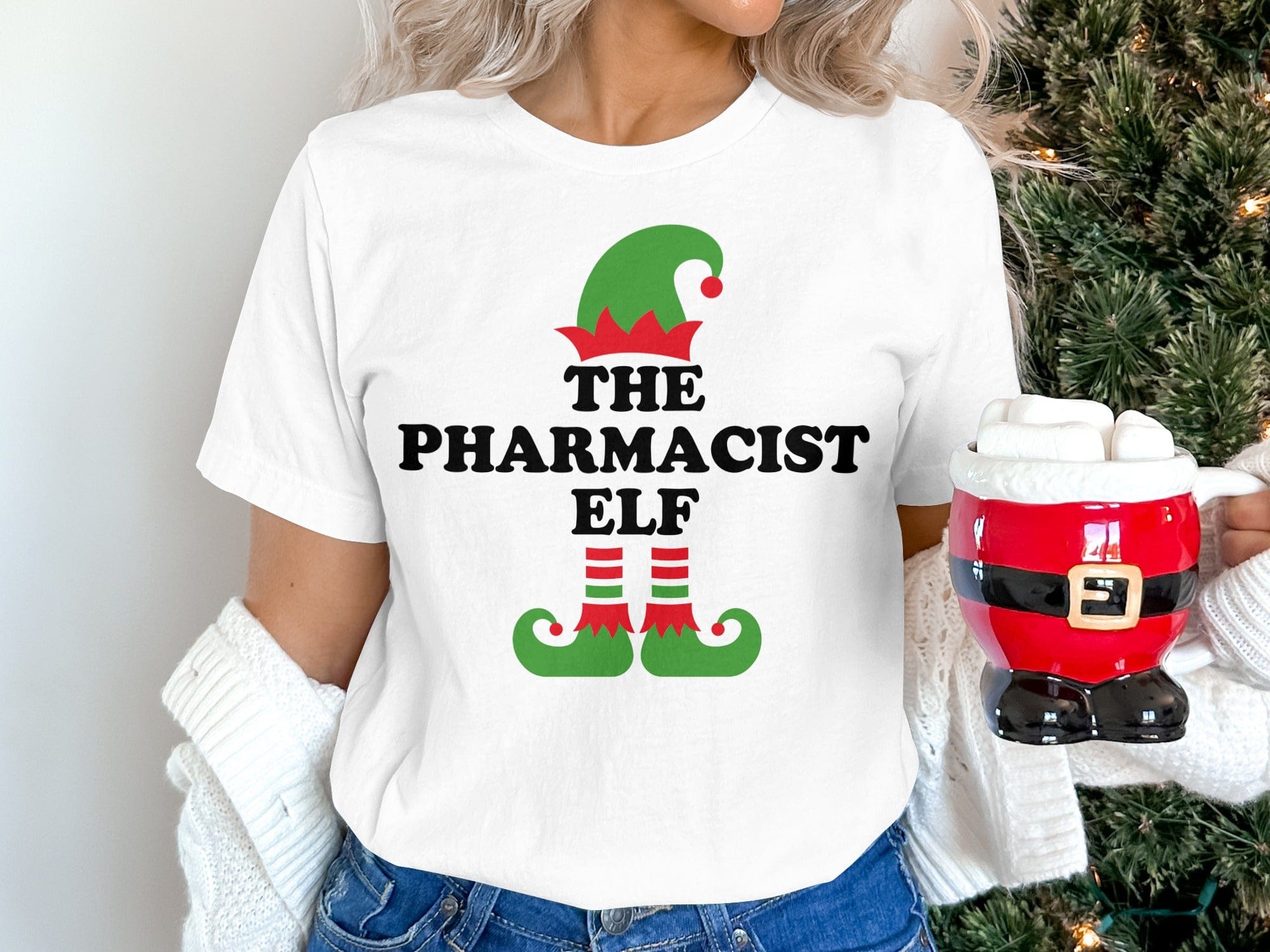 The Pharmacist Elf Funny Christmas T-shirt