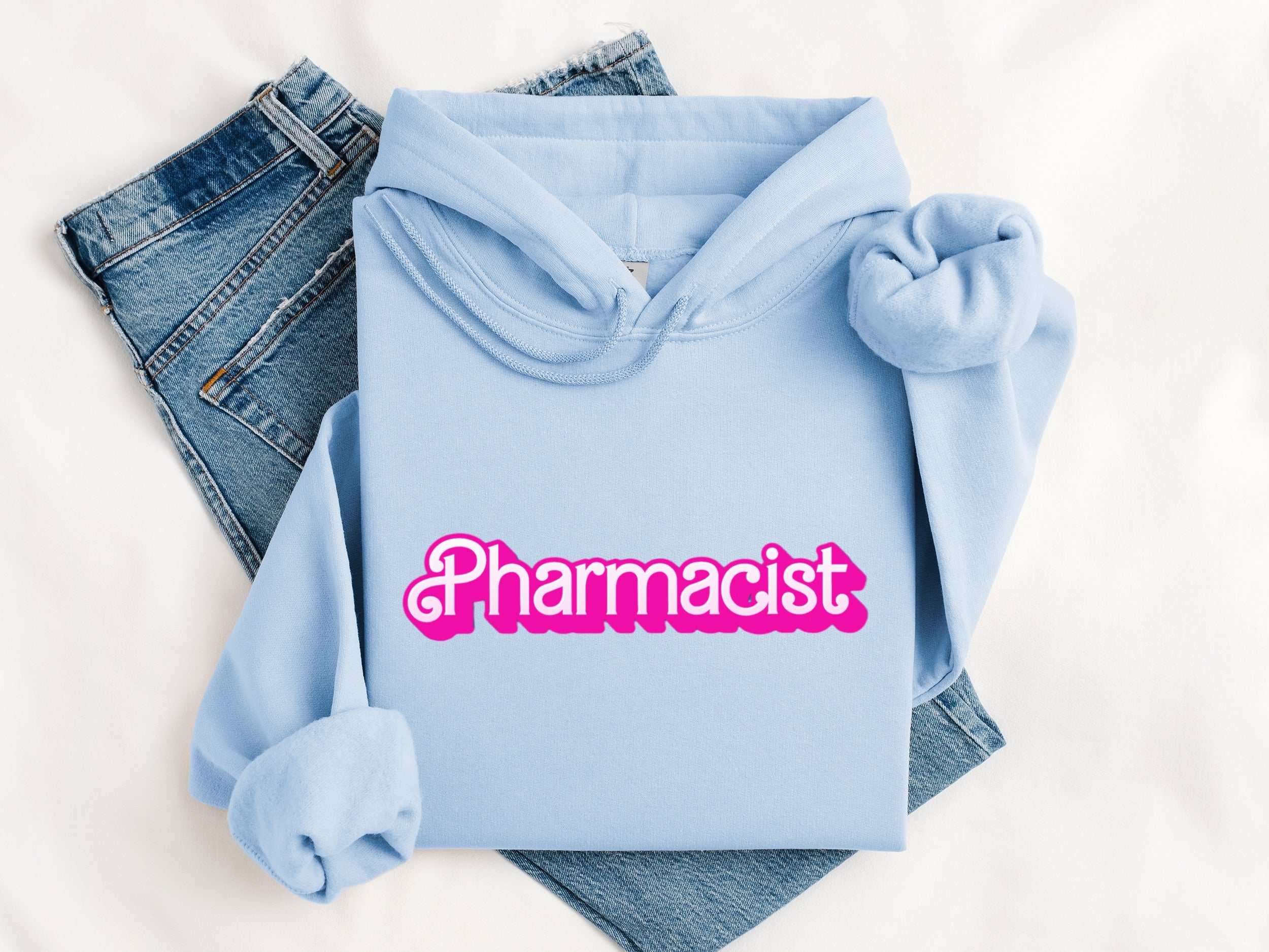 Pharmacist Hoodie with Bold Pink Text
