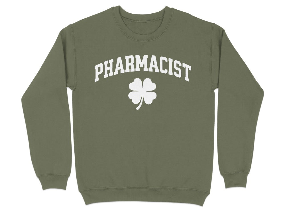 Pharmacist Shamrock (White Text) Sweatshirt & Hoodie