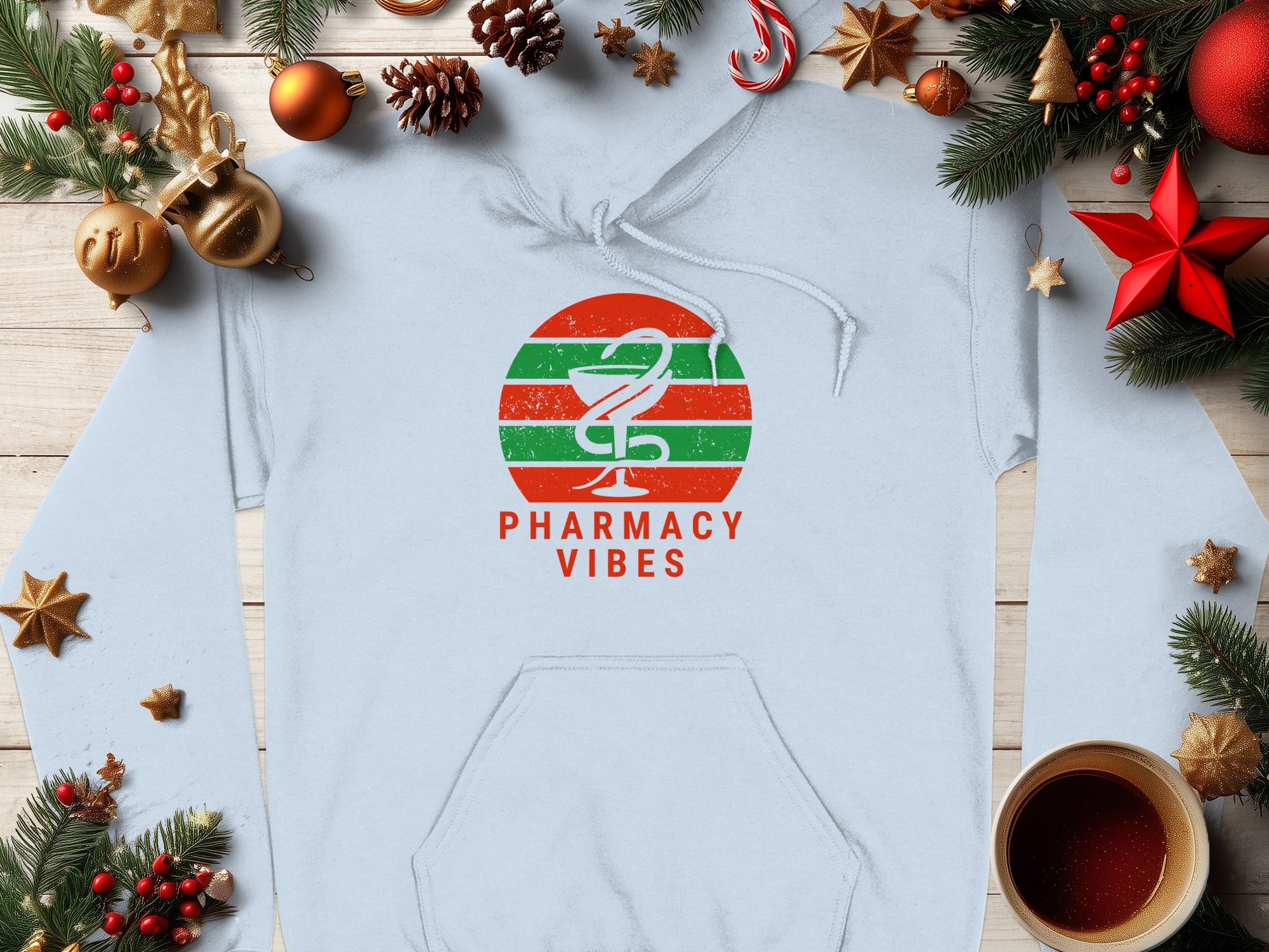 Vintage Pharmacy Vibes Holiday Hoodie product type