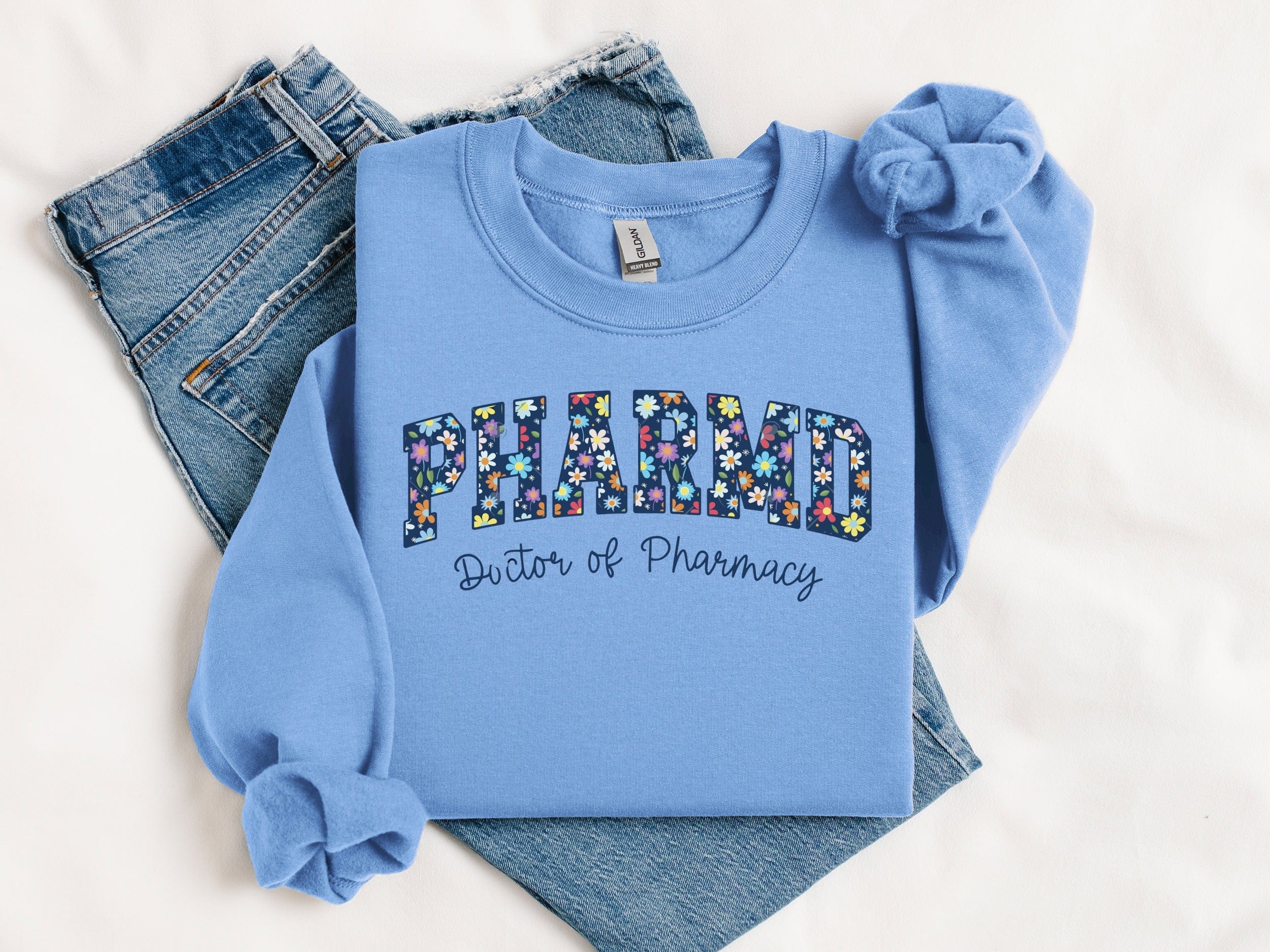 Flower Patterned PHARM D Doctor of Pharmacy Sweatshirt