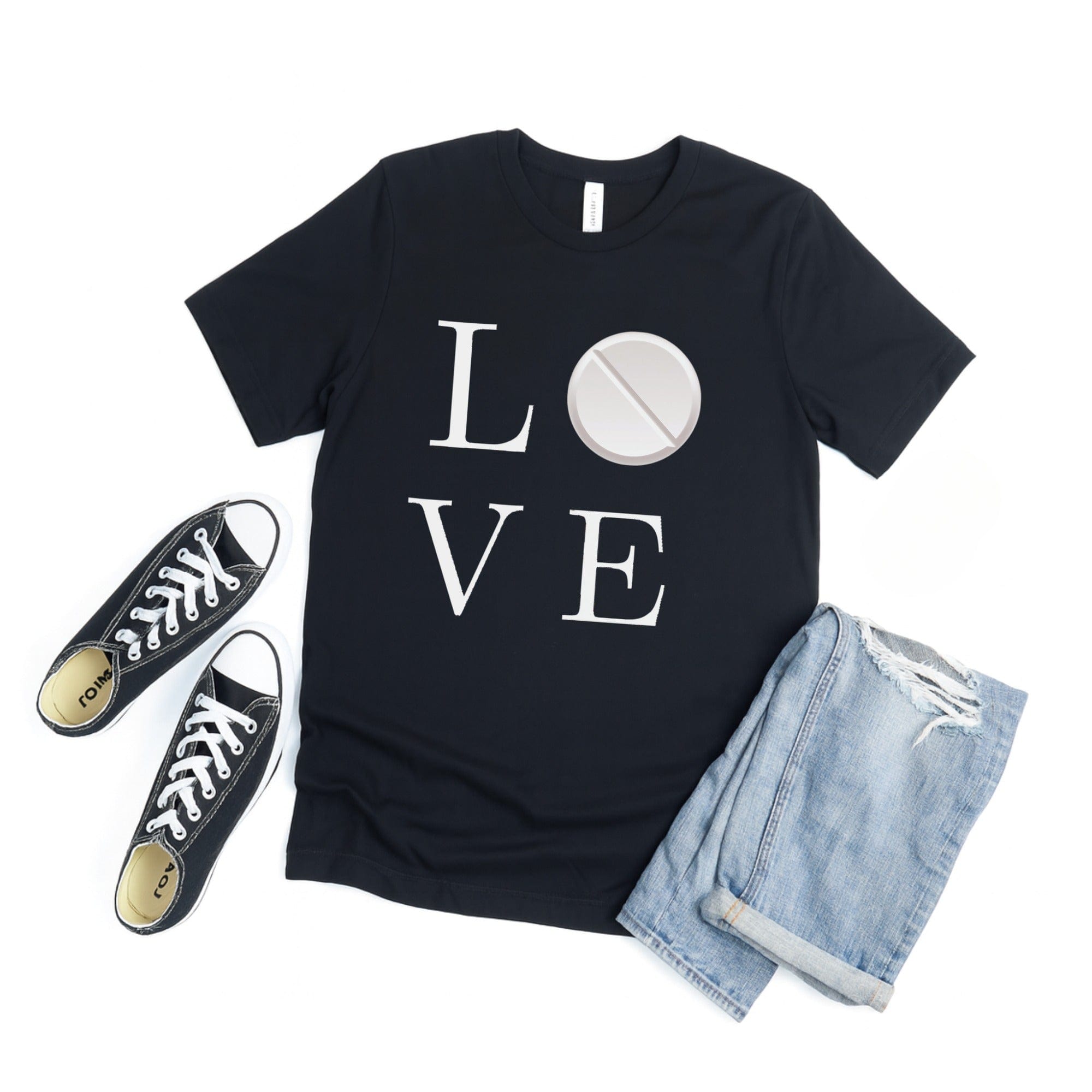 Love Typography Graphic Black T-shirt product