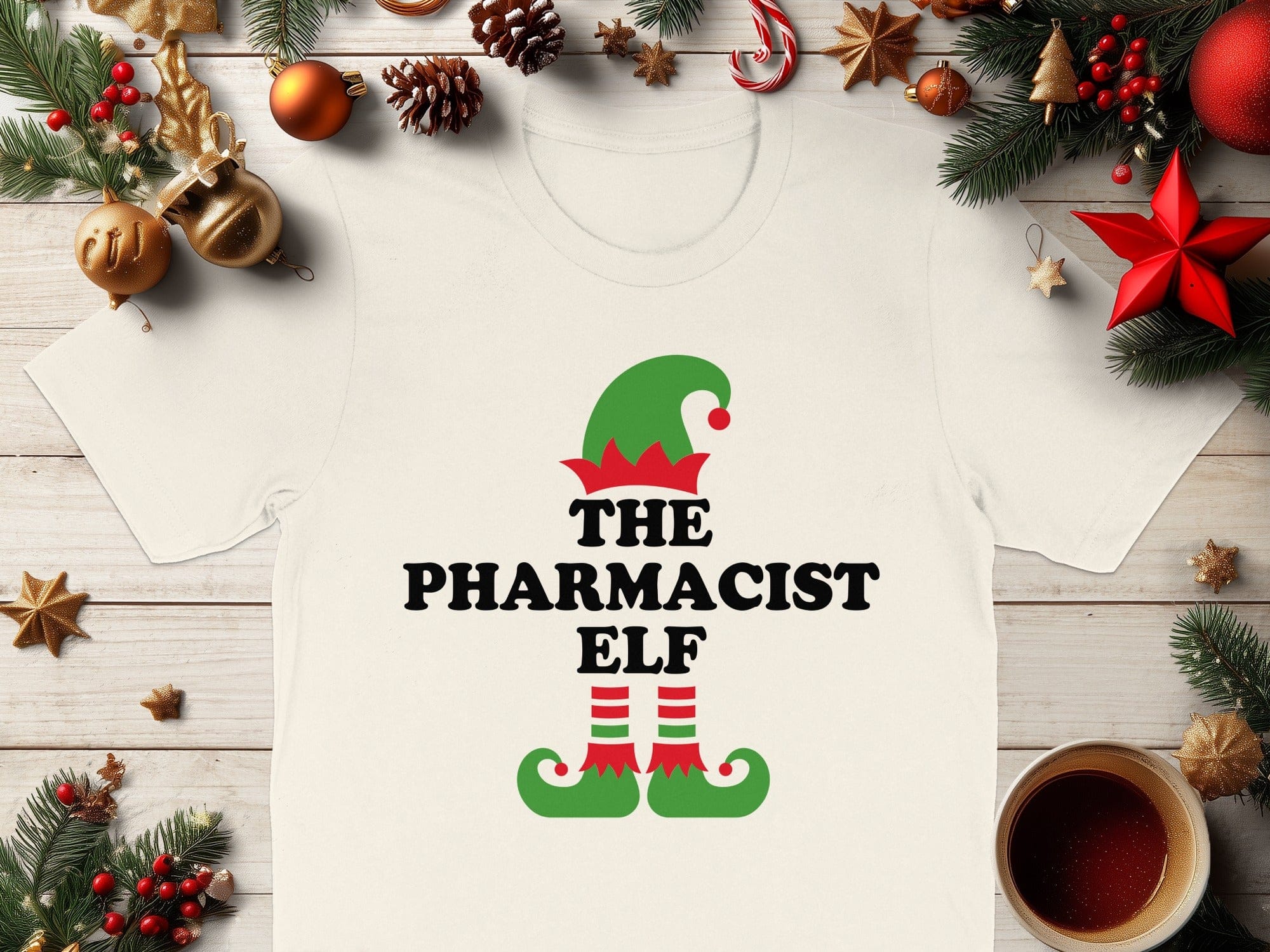 The Pharmacist Elf Christmas Holiday T-Shirt