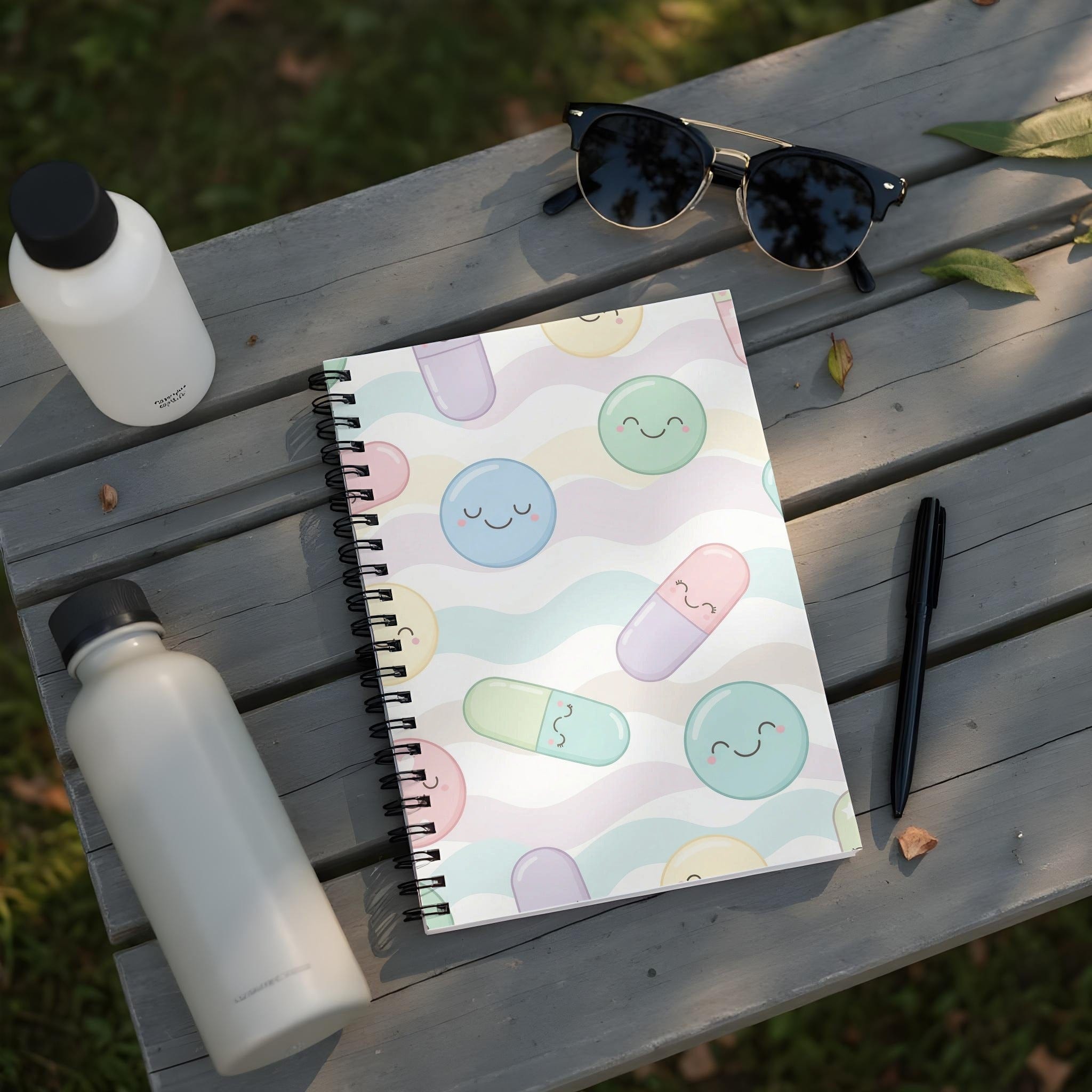 Cute Pastel Emoji Spiral Notebook for Your Daily Notes