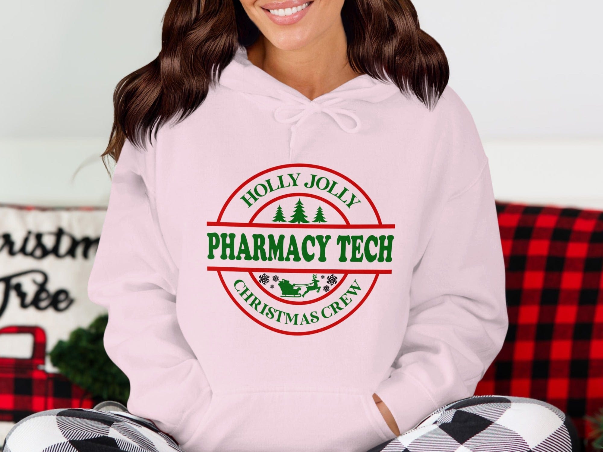 Holly Jolly Pharmacy Tech Christmas Crew Hoodie