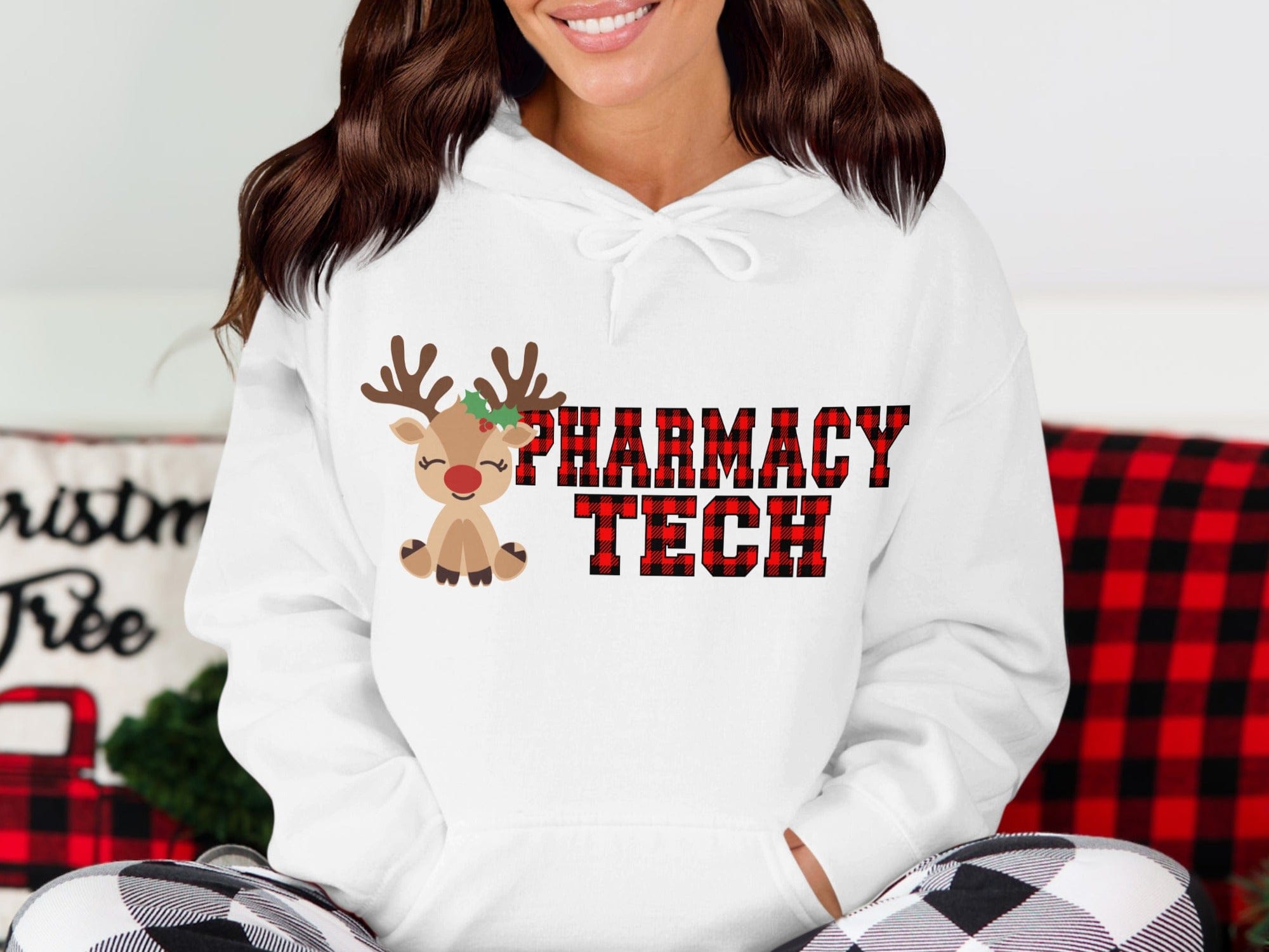 Reindeer Pharmacy Tech Plaid Christmas Sweatshirt