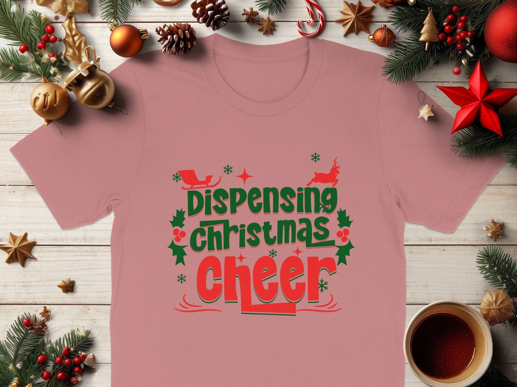 Dispensing Christmas Cheer Festive Tee for Holiday Fun