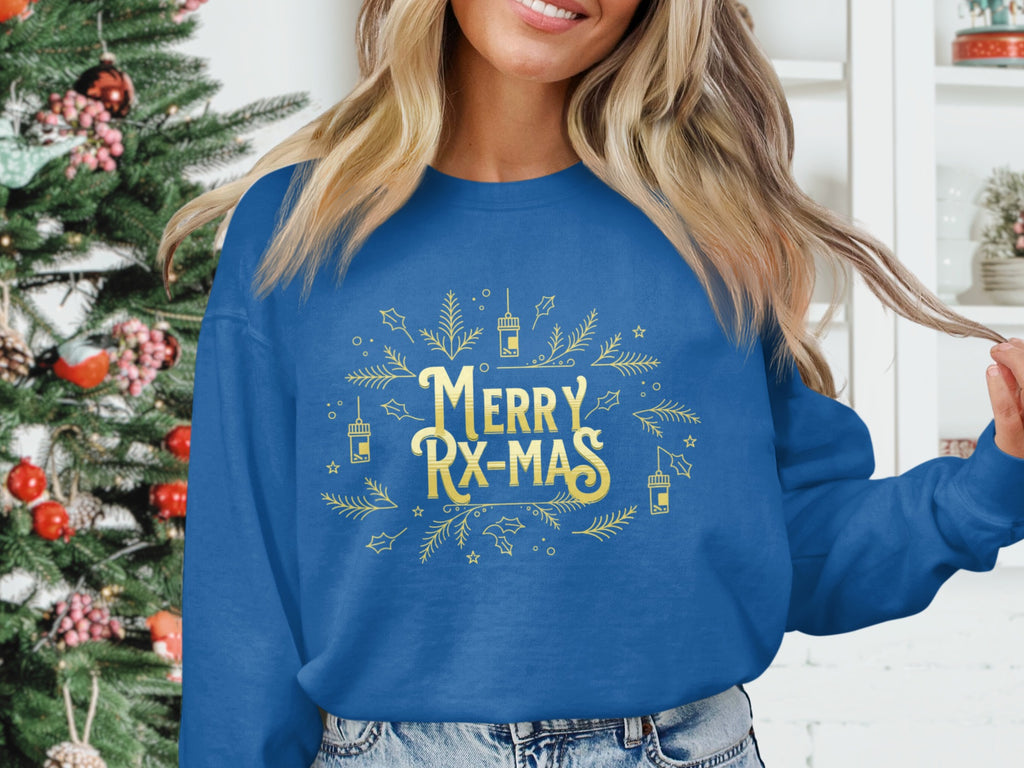 Merry Rx-Mas Christmas Graphic Print Sweatshirt