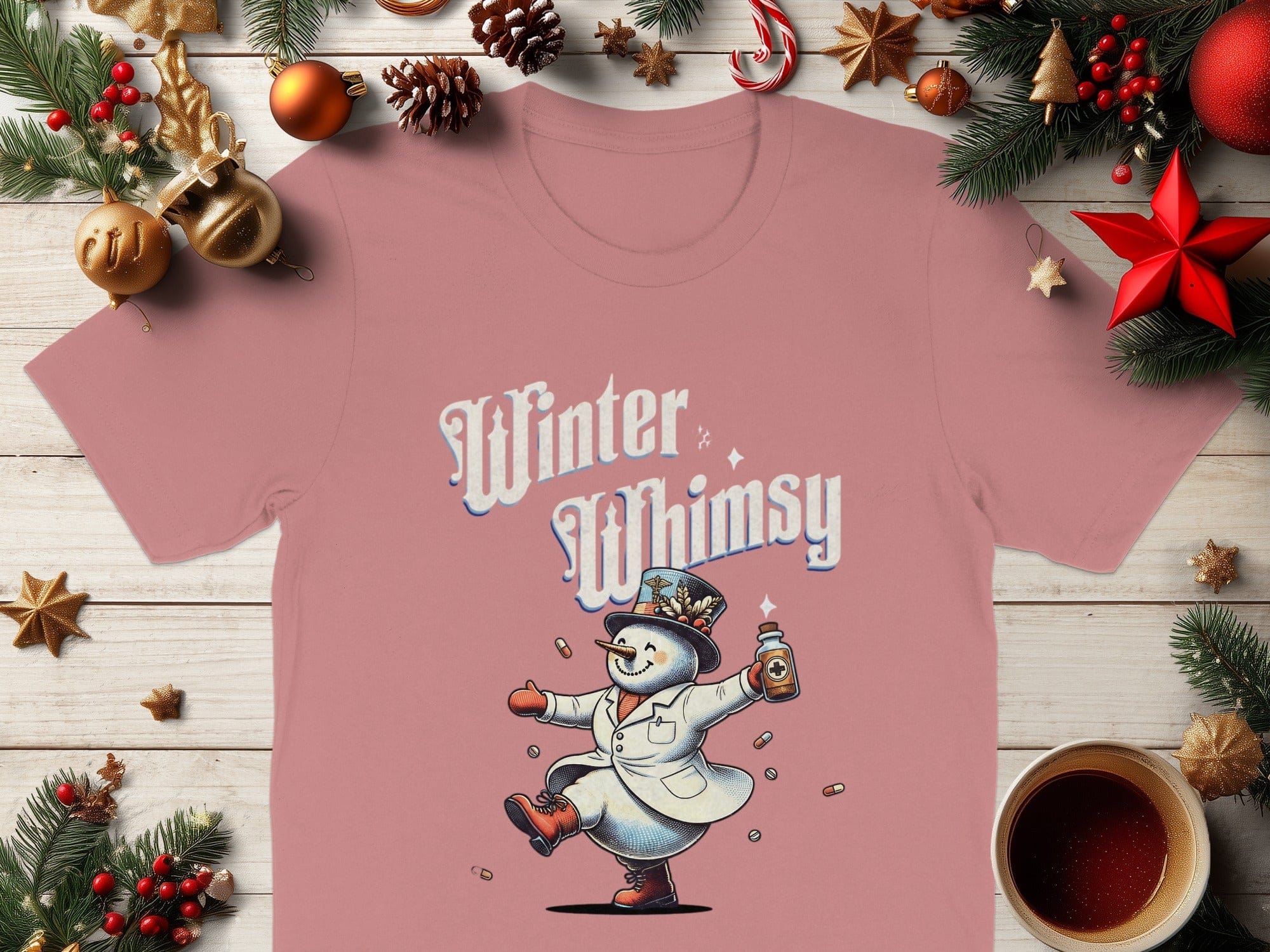 Winter Whimsy Festive Snowman Graphic Shirt